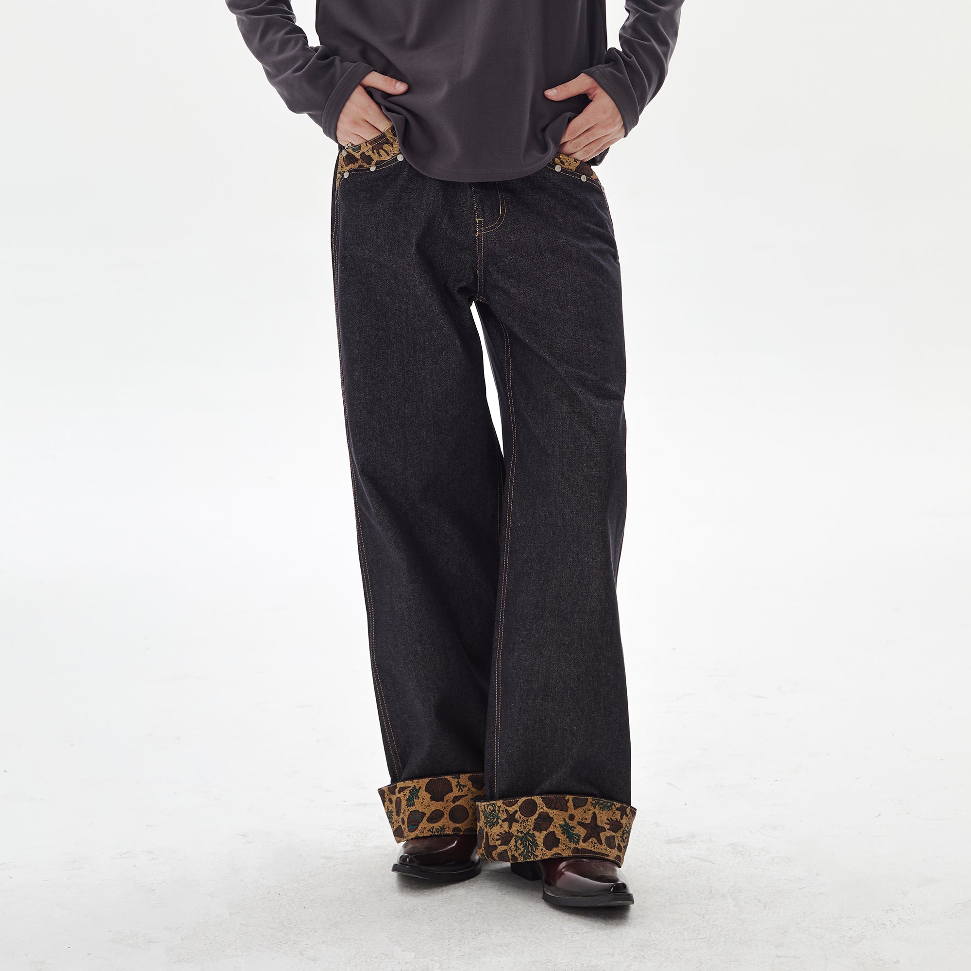 PASET Barn Cuffed Wide-Leg Jeans
