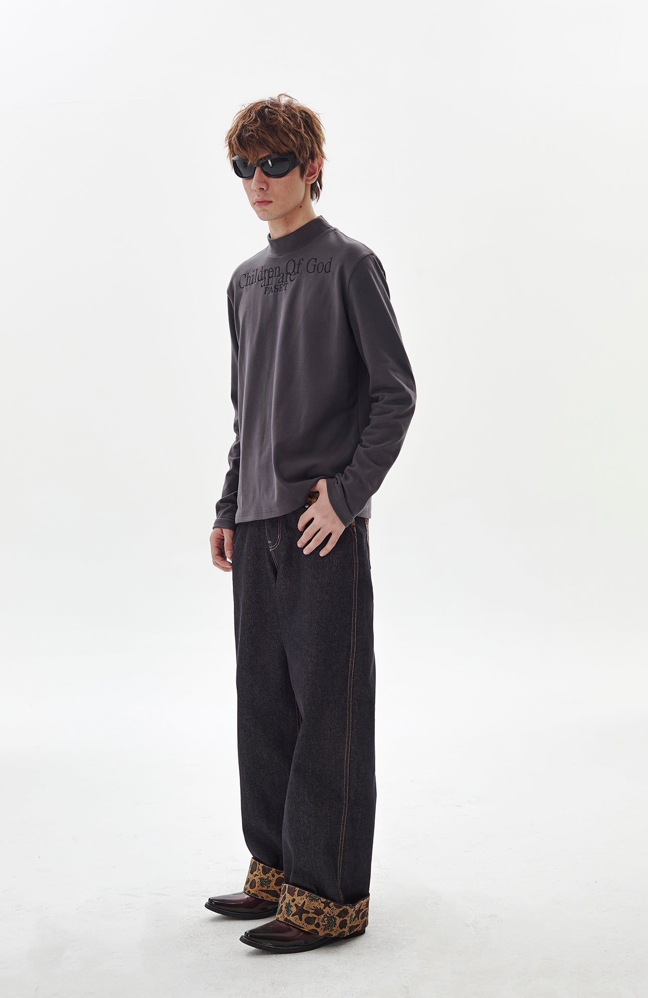 PASET Barn Cuffed Wide-Leg Jeans