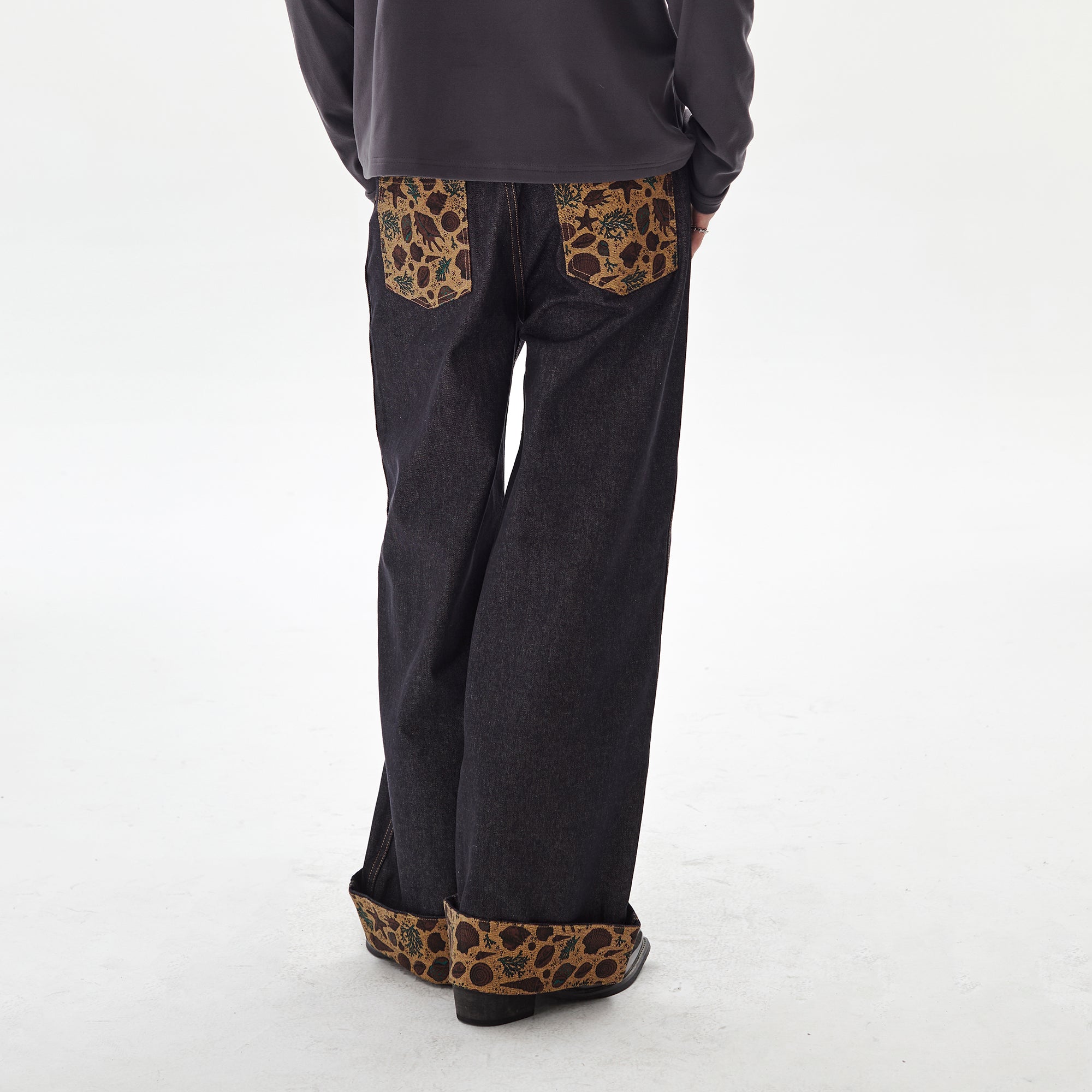 PASET Barn Cuffed Wide-Leg Jeans