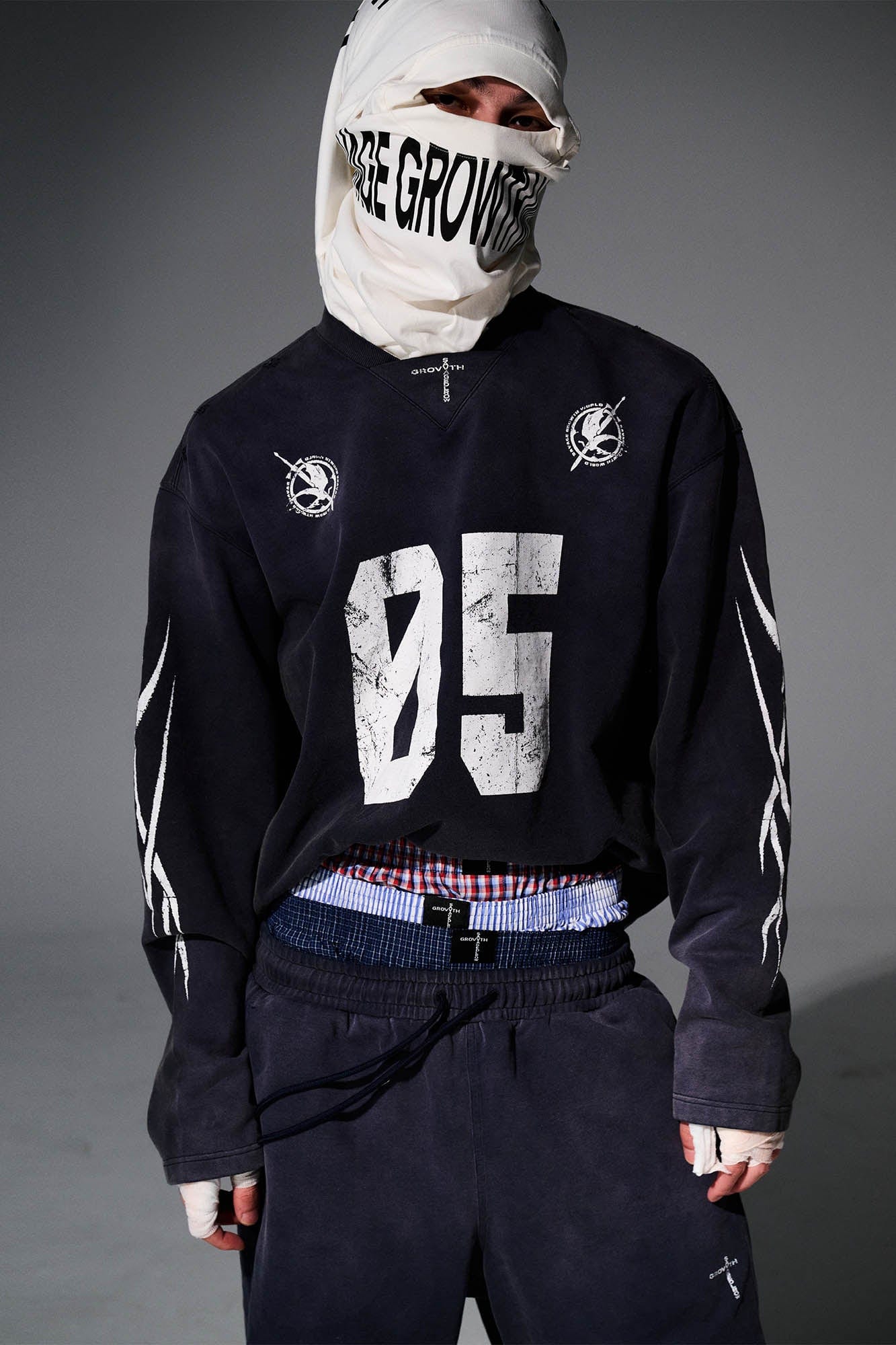 SAVAGEGROWTHWORLD No.5 Distressed Long-Sleeve Tee, premium urban and streetwear designers apparel on PROJECTISR.com, SAVAGEGROWTHWORLD