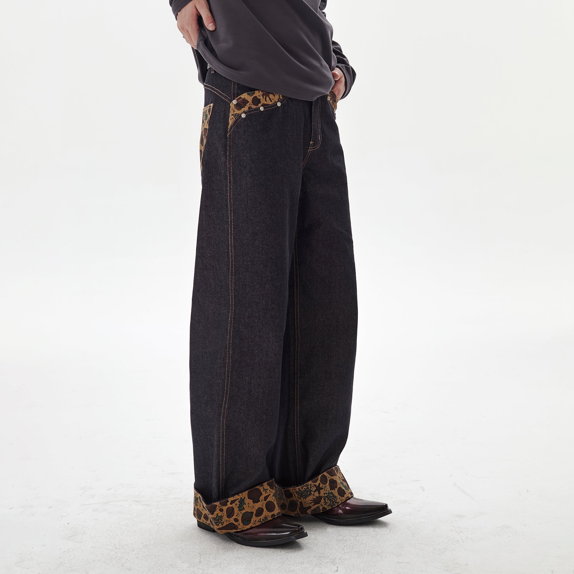 PASET Barn Cuffed Wide-Leg Jeans