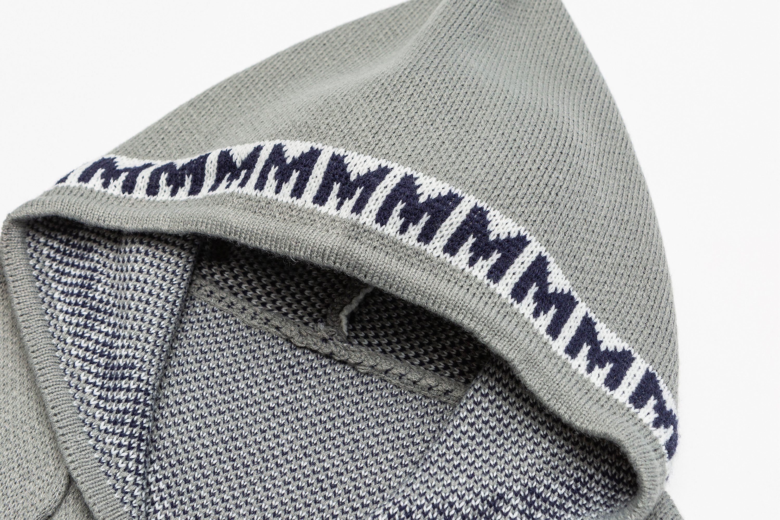 ME DA IGUAL Number-Jacquard Knit Zip Hoodie