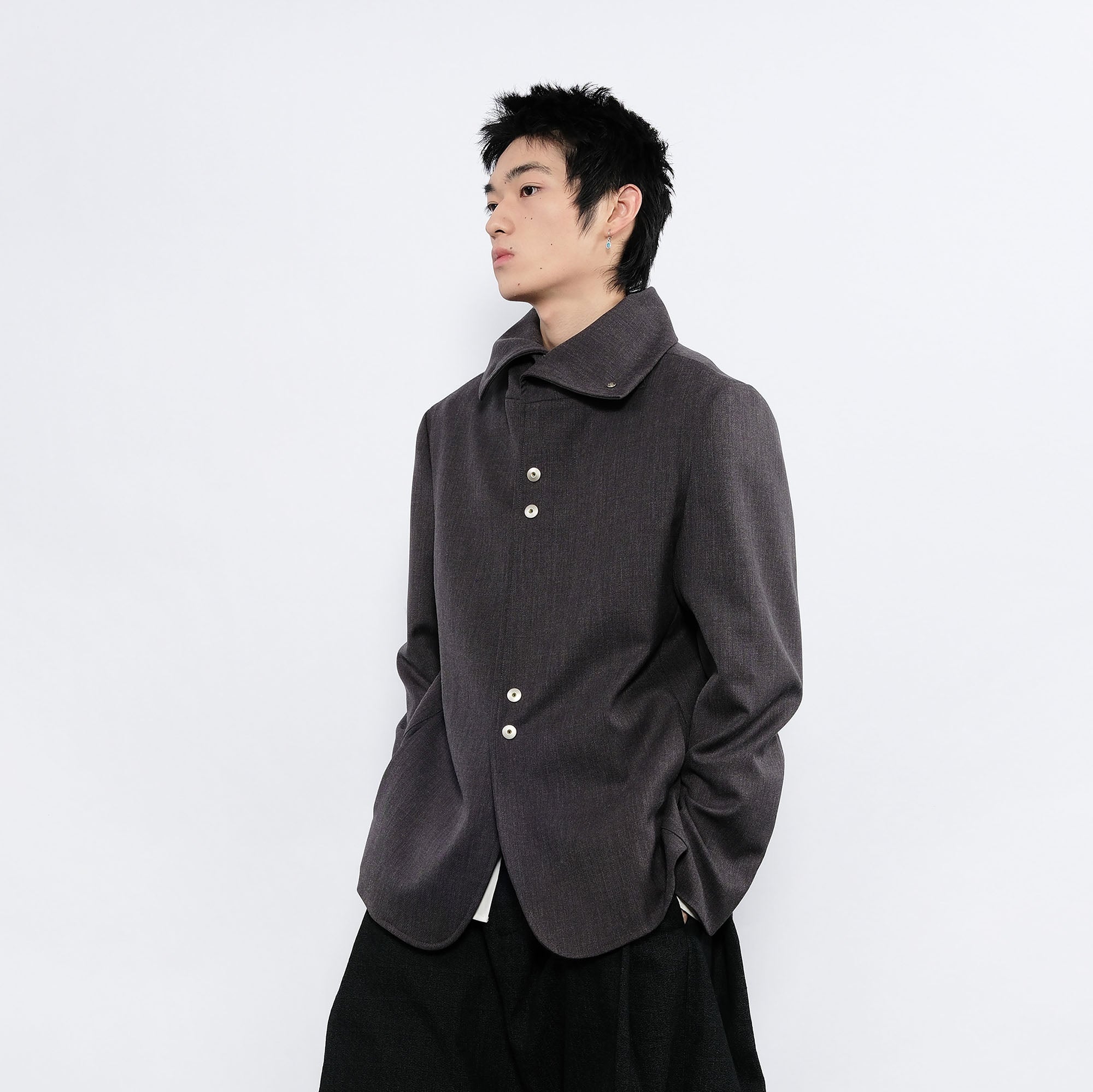 7440 37 1 Essential Stacked Collar Blazer, premium urban and streetwear designers apparel on PROJECTISR.com, 7440 37 1
