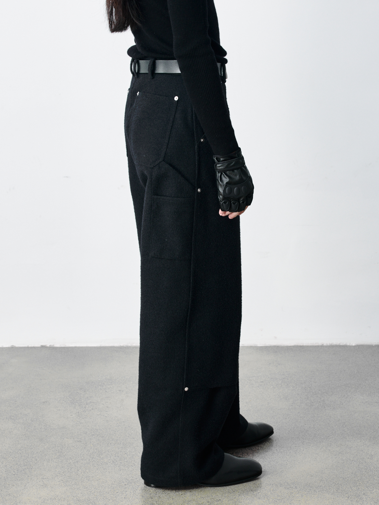 GRAINMUSTARD Brushed Raw Denim Studded Logger Pants