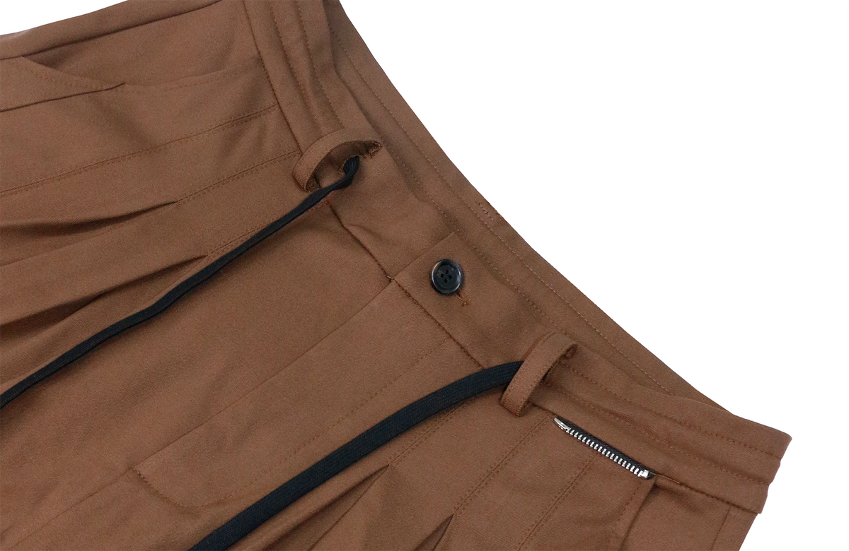 RELABEL Pleated Wide-Leg Elasticated Belt Trousers