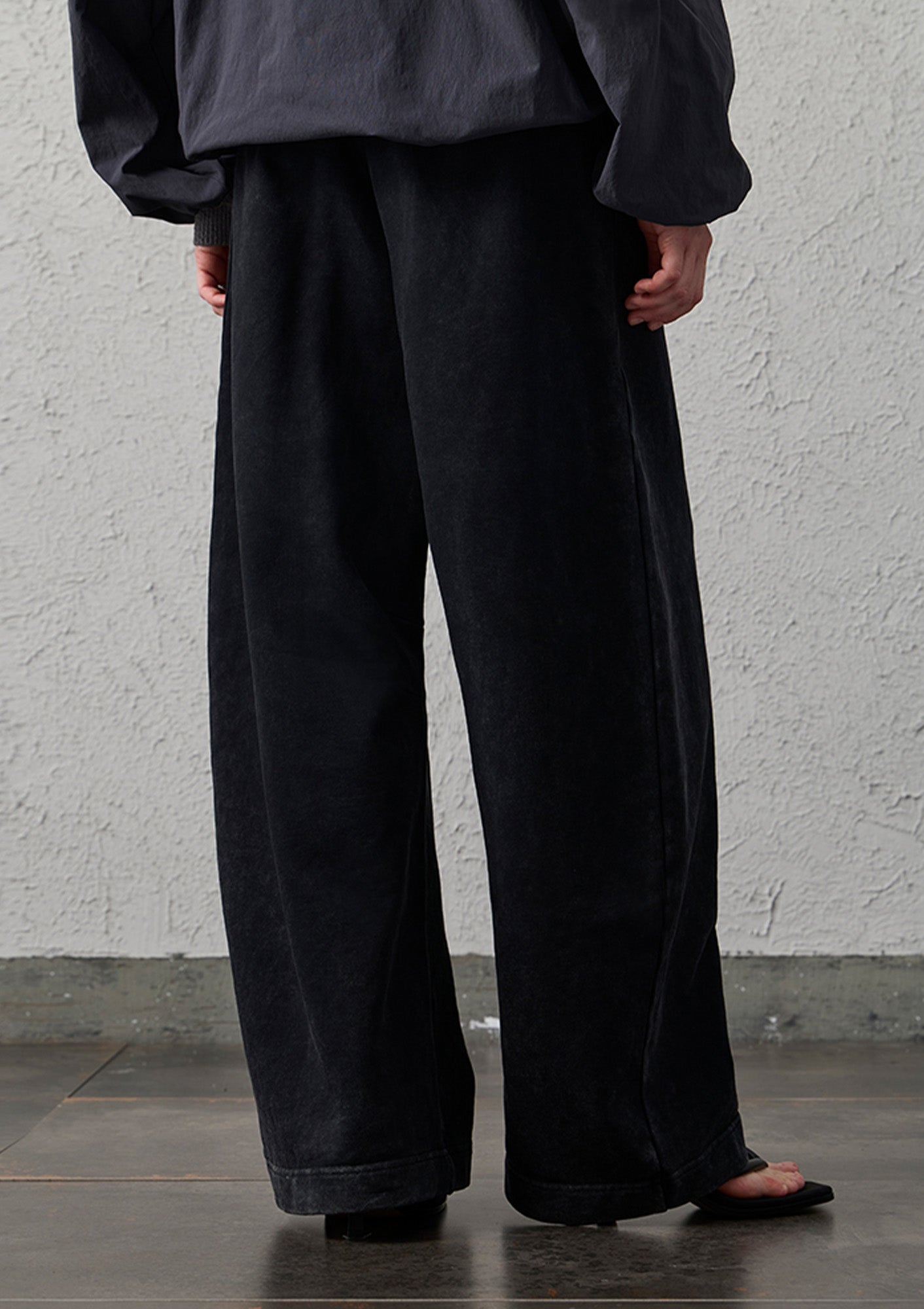 ORGANIC EMOTION Waxed-Wash Oversized Curved Pants, premium urban and streetwear designers apparel on PROJECTISR.com, ORGANIC EMOTION