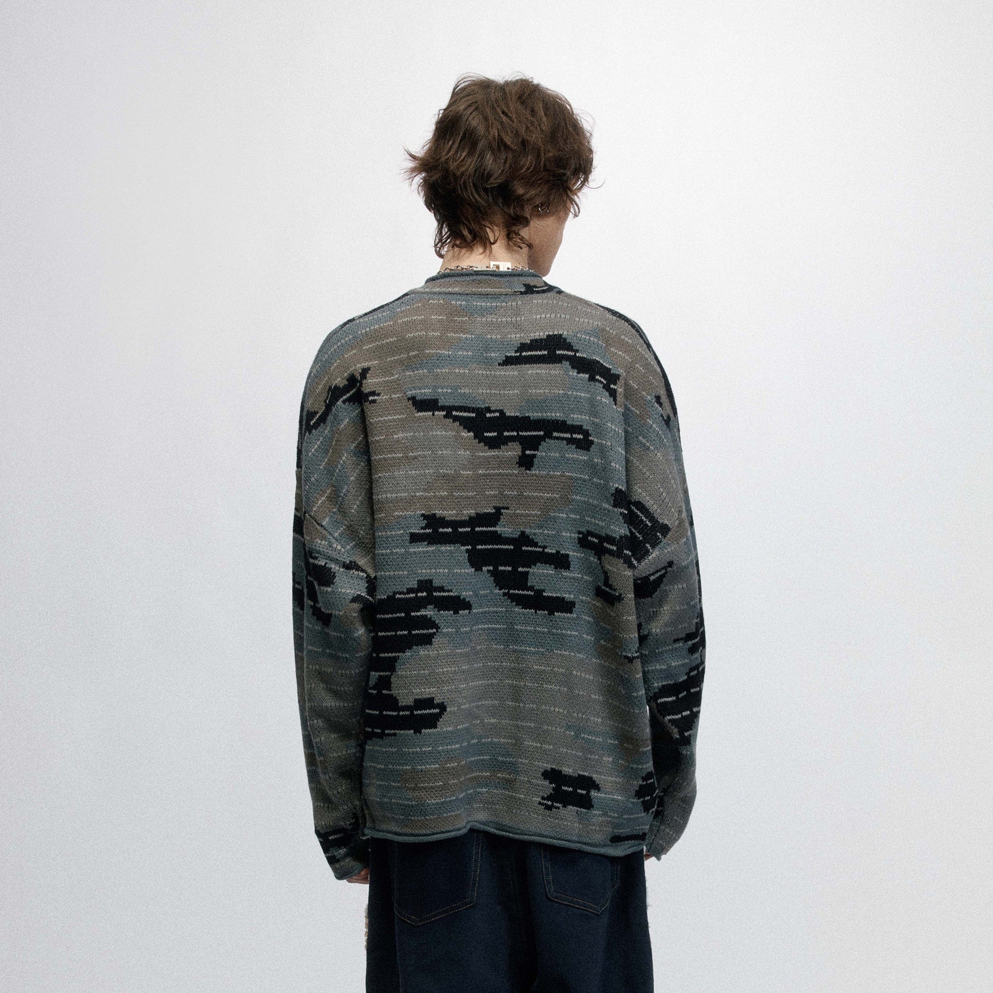OVDY Modern Camo Stripe V-Neck Sweater, premium urban and streetwear designers apparel on PROJECTISR.com, OVDY