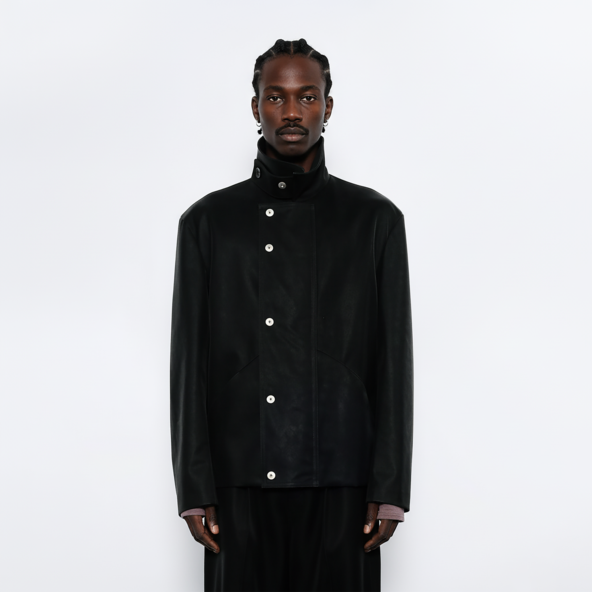 7440 37 1 Essential Cropped PU Biker Jacket, premium urban and streetwear designers apparel on PROJECTISR.com, 7440 37 1