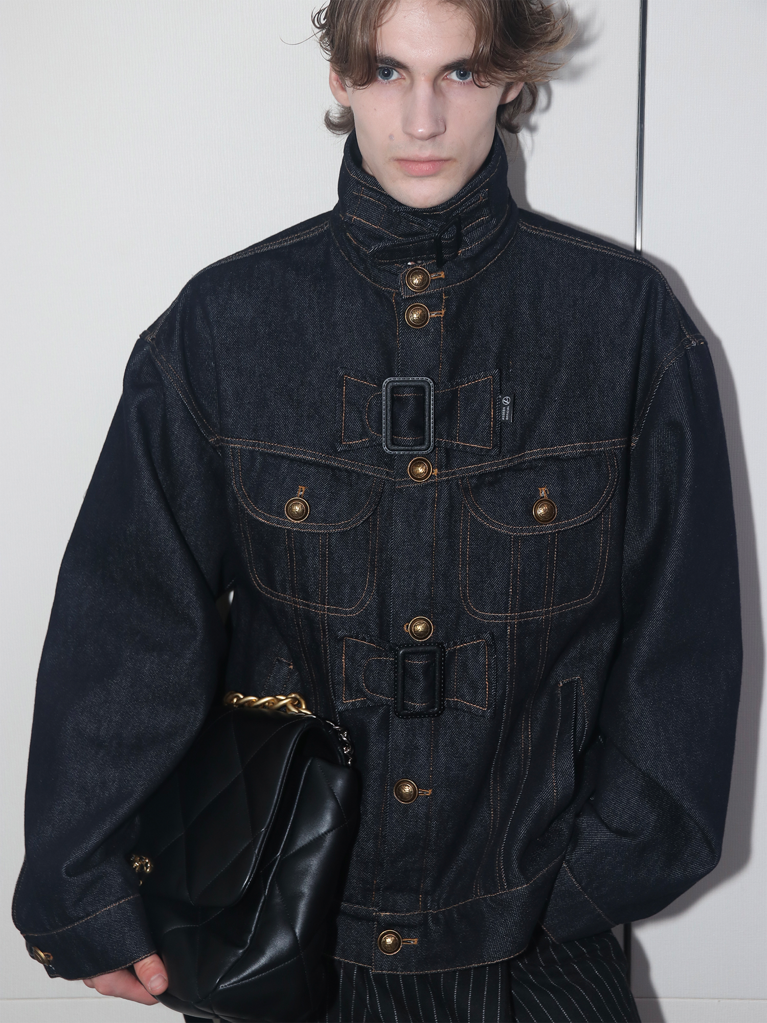 ASSEEN Detachable Faux Fur Linner Denim Jacket