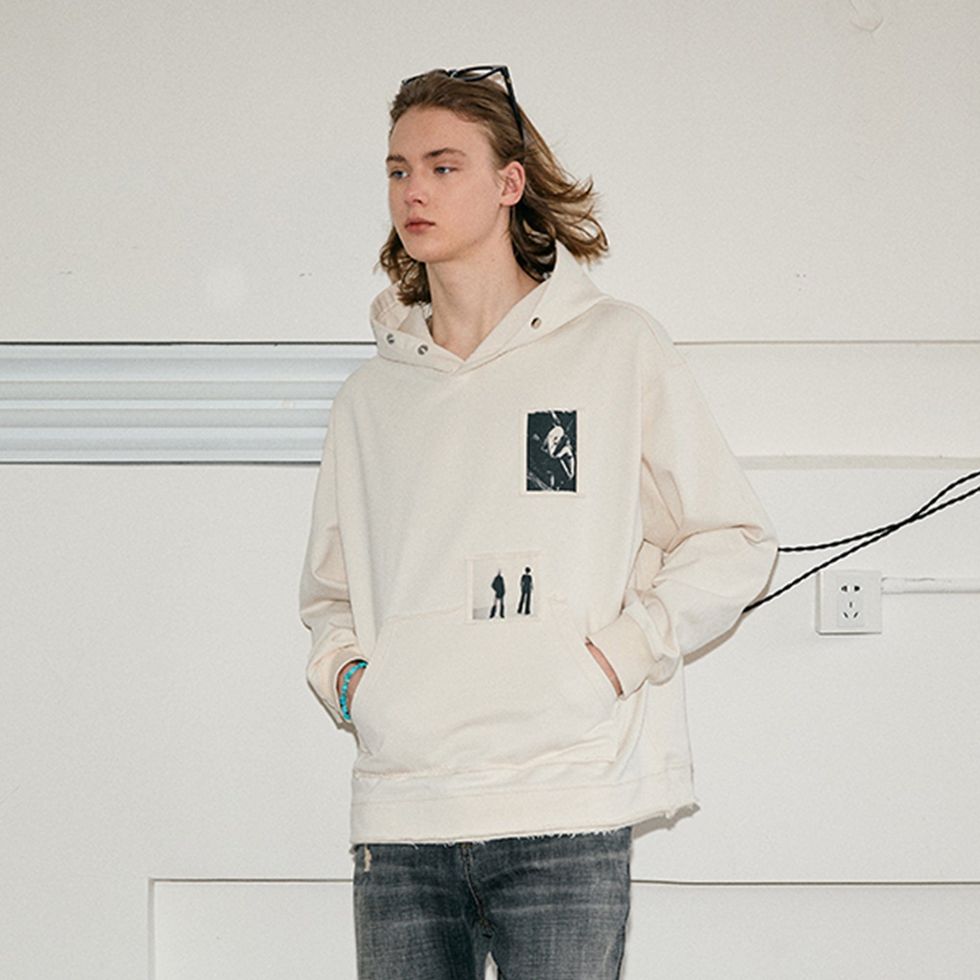 KREATE Abstract Graphics Patchwork Hoodie, premium urban and streetwear designers apparel on PROJECTISR.com, KREATE