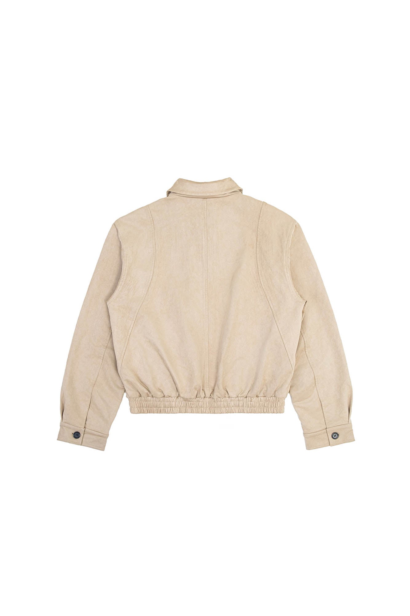 IN EXISTENCE Curved Spliced Smooth Harrington Jacket, premium urban and streetwear designers apparel on PROJECTISR.com, IN EXISTENCE