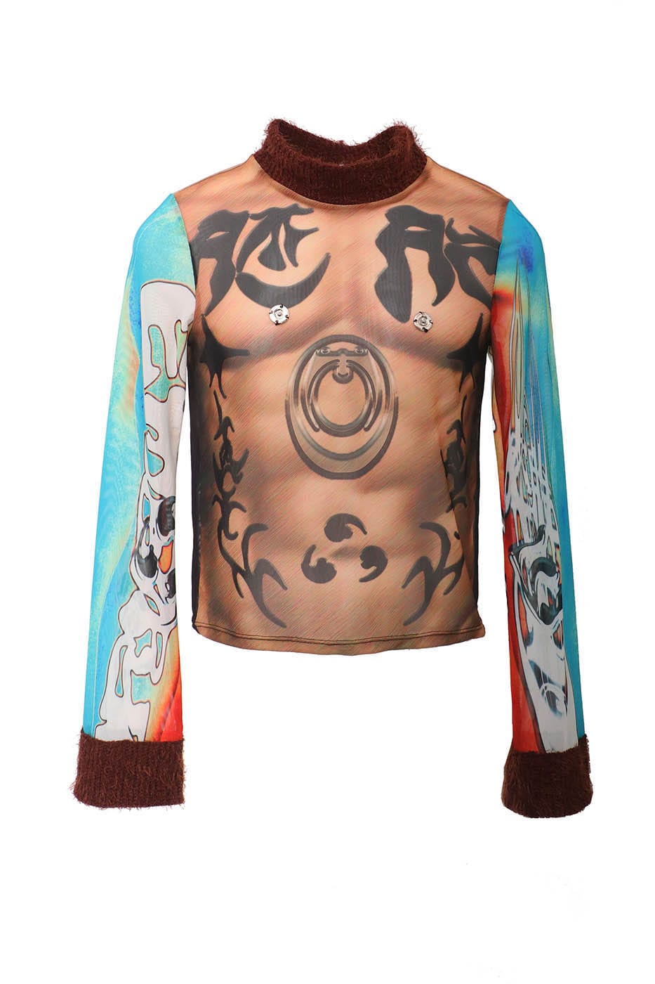 EMBRYO Muscle Runes Mohair Turtleneck L/S Tee, premium urban and streetwear designers apparel on PROJECTISR.com, EMBRYO