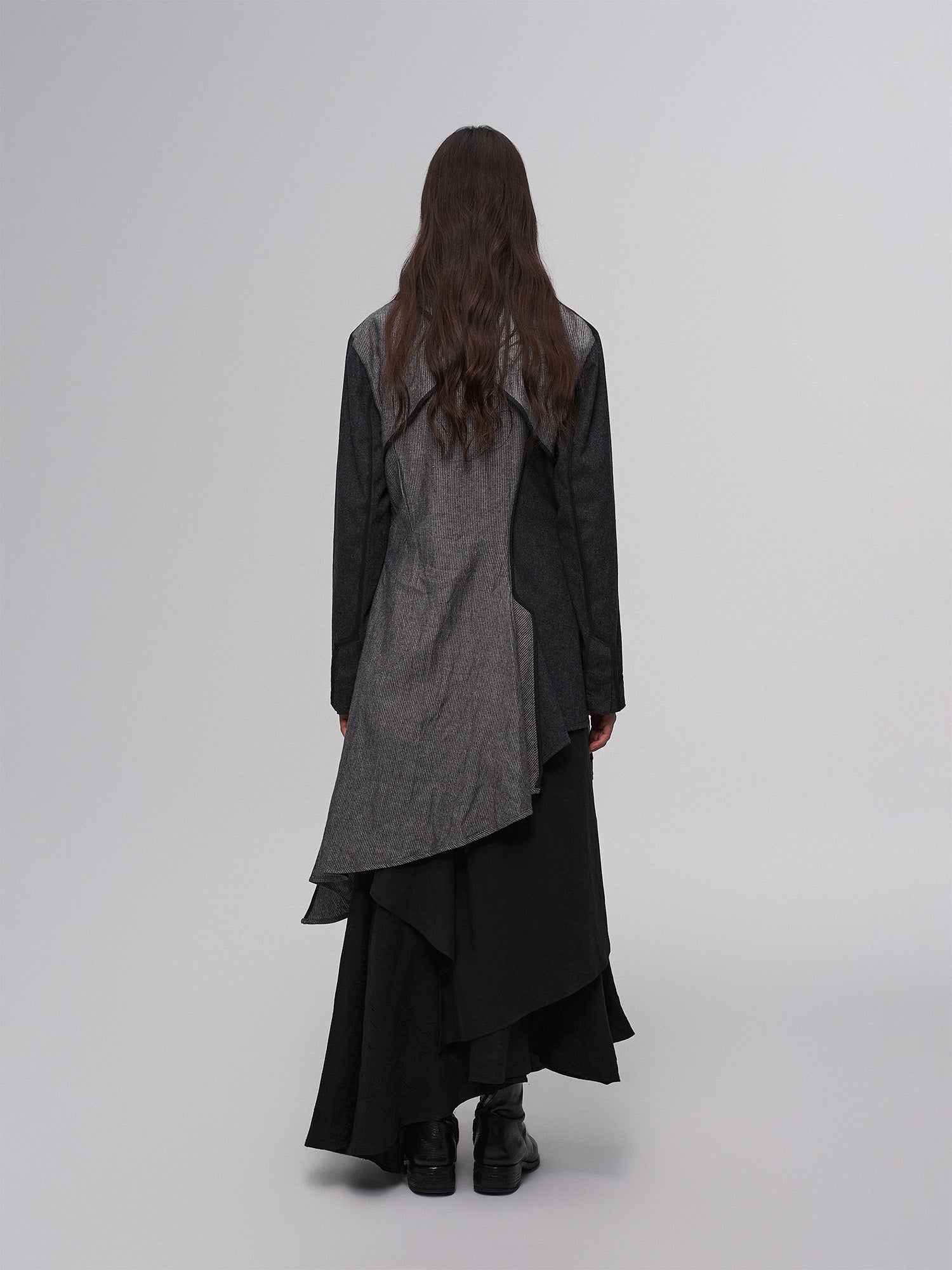 ILNya Nieternite Nifutur Asym Draped-Pleated Panel-Collar Blazer