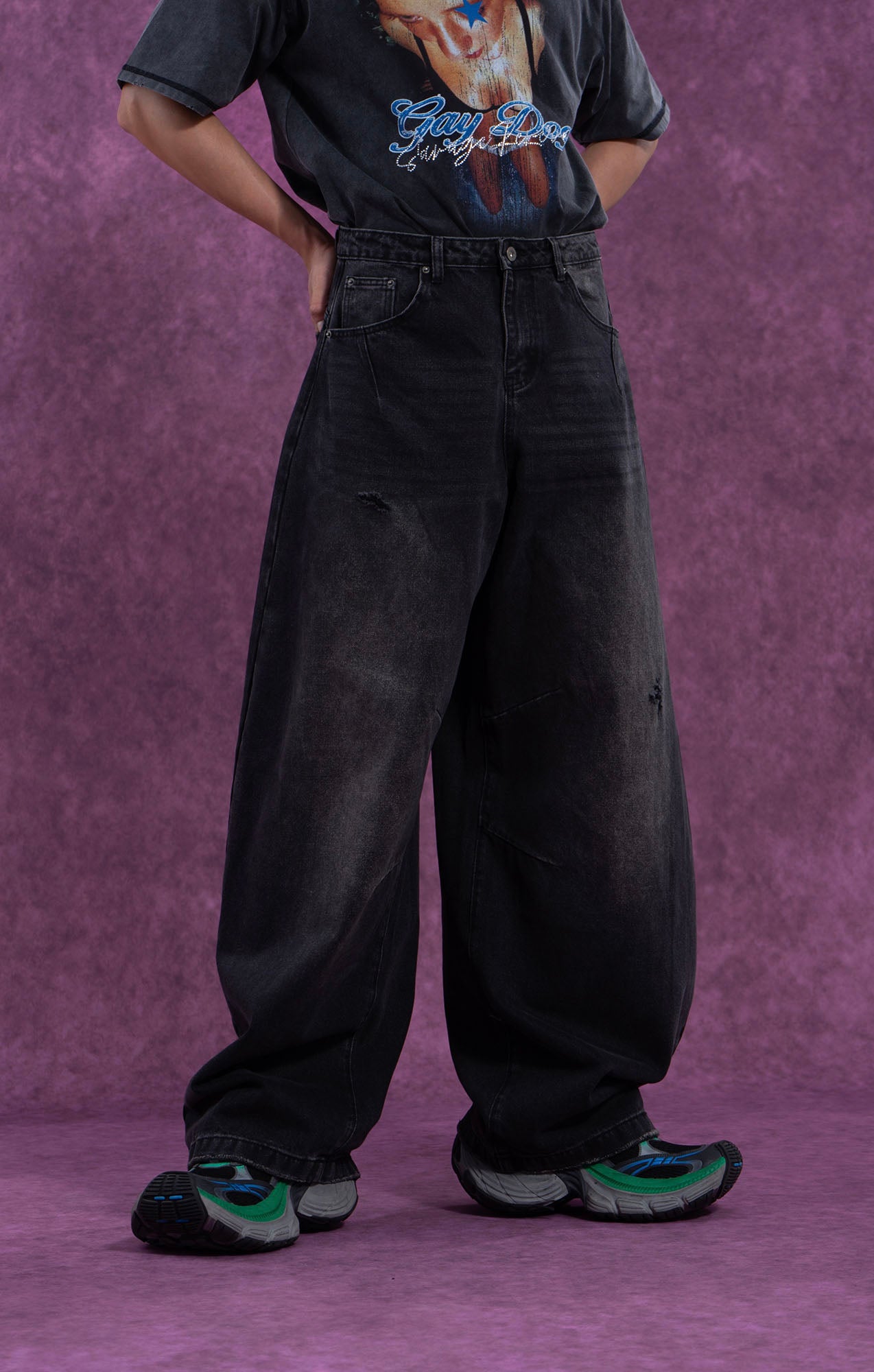CLP Washed Balloon-Leg Jeans, premium urban and streetwear designers apparel on PROJECTISR.com, CLP
