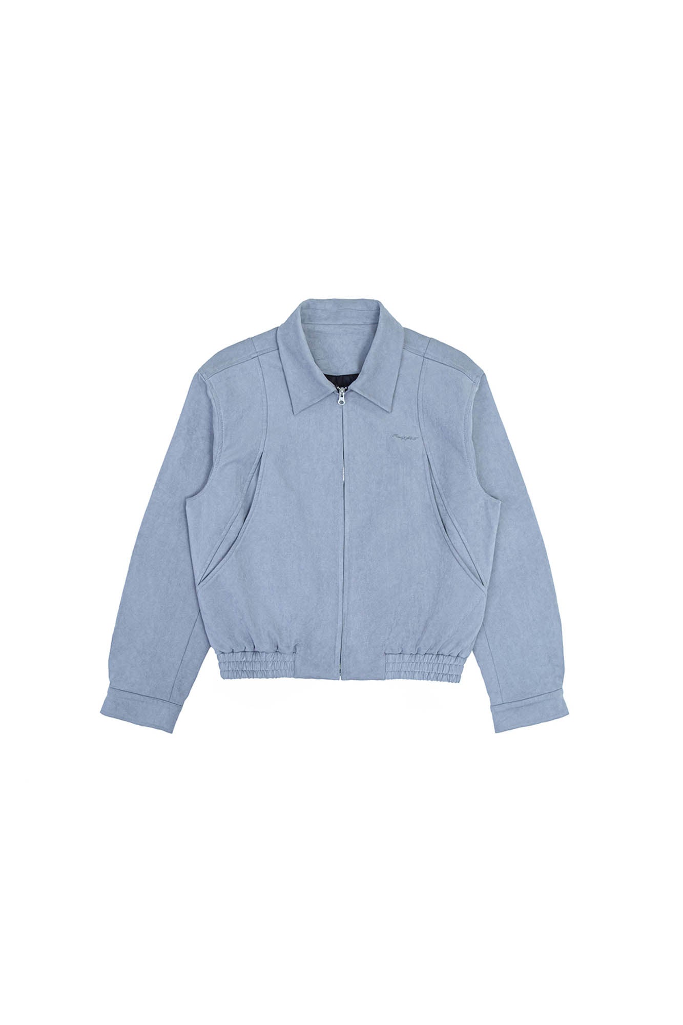IN EXISTENCE Curved Spliced Smooth Harrington Jacket, premium urban and streetwear designers apparel on PROJECTISR.com, IN EXISTENCE