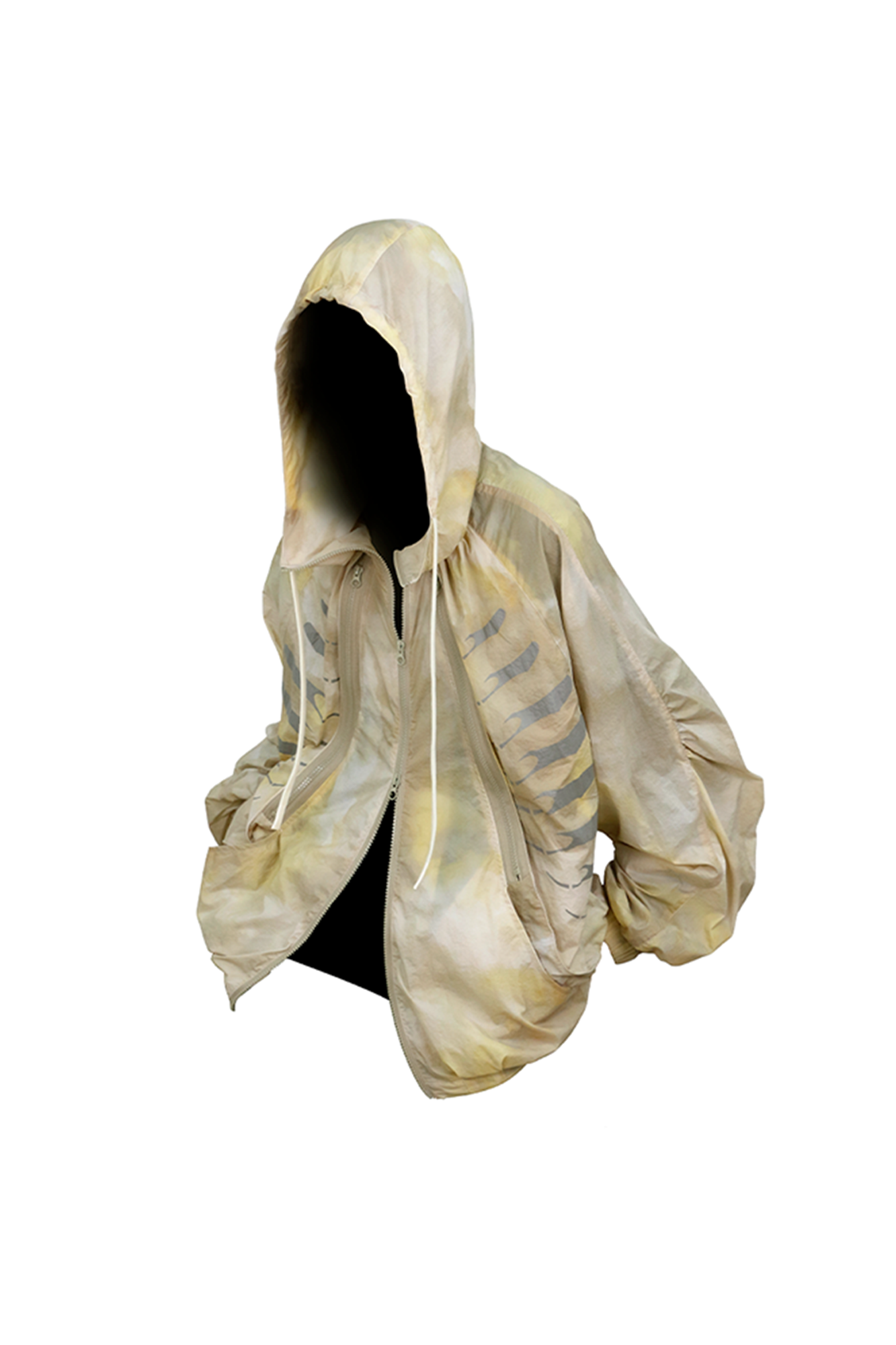 RELABEL Acid-Wash Balloon Hem Hooded Jacket Yellow, premium urban and streetwear designers apparel on PROJECTISR.com, RELABEL