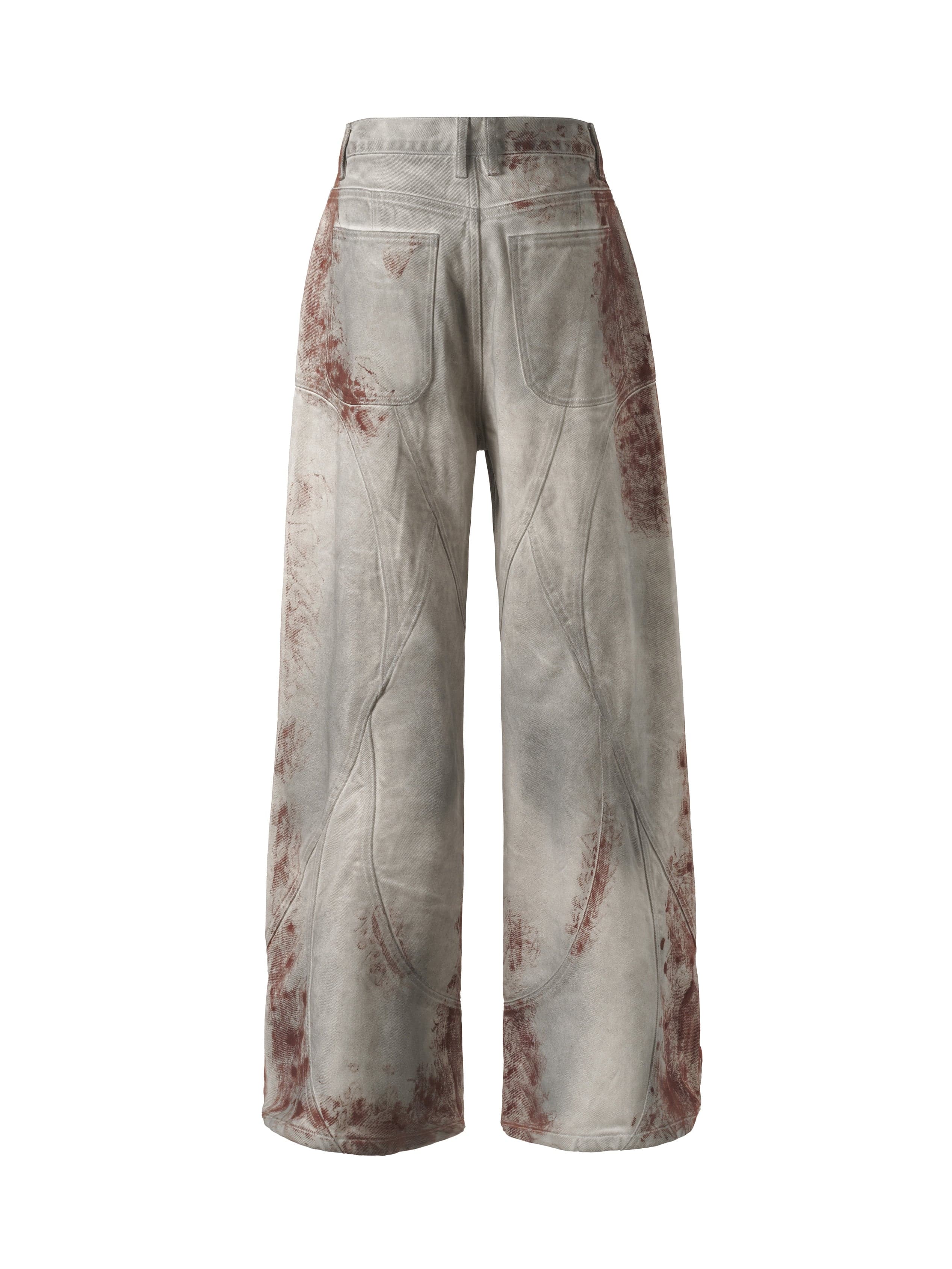 CATSSTAC Rusted Deconstructed Wide-Leg Jeans, premium urban and streetwear designers apparel on PROJECTISR.com, CATSSTAC