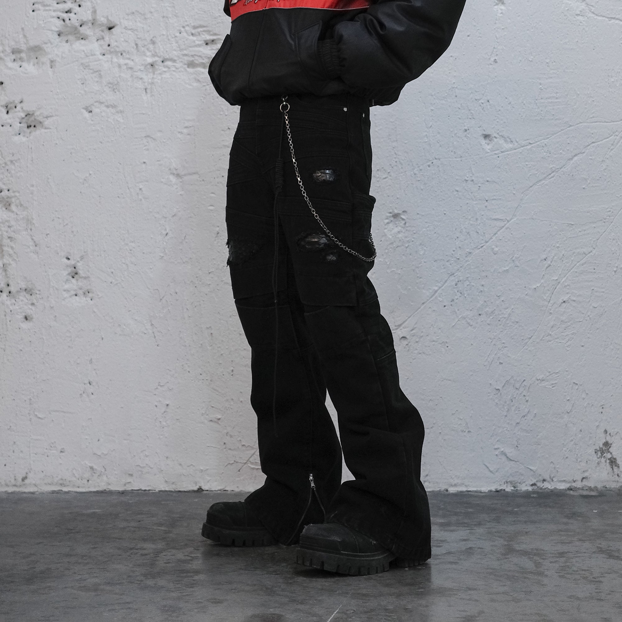 UNDERWATER Serpent Skin Distressed Jeans