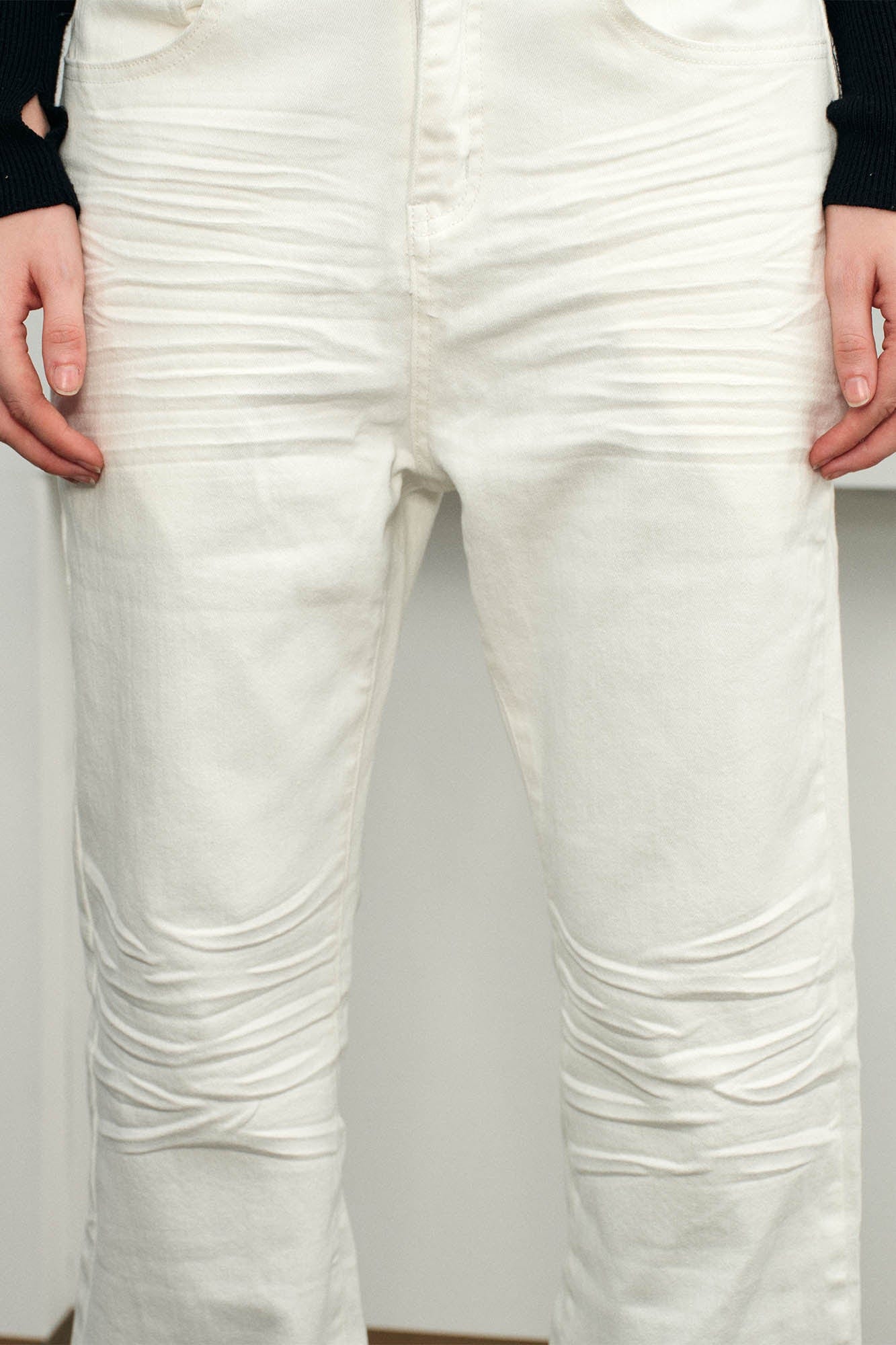 KREATE Pleated Straight-Leg Jeans, premium urban and streetwear designers apparel on PROJECTISR.com, KREATE