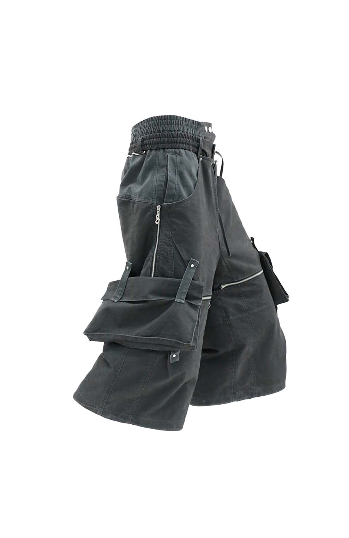 RELABEL Deconstructed Double-Waist Paneled Wide-Leg Cargo Pants, premium urban and streetwear designers apparel on PROJECTISR.com, RELABEL
