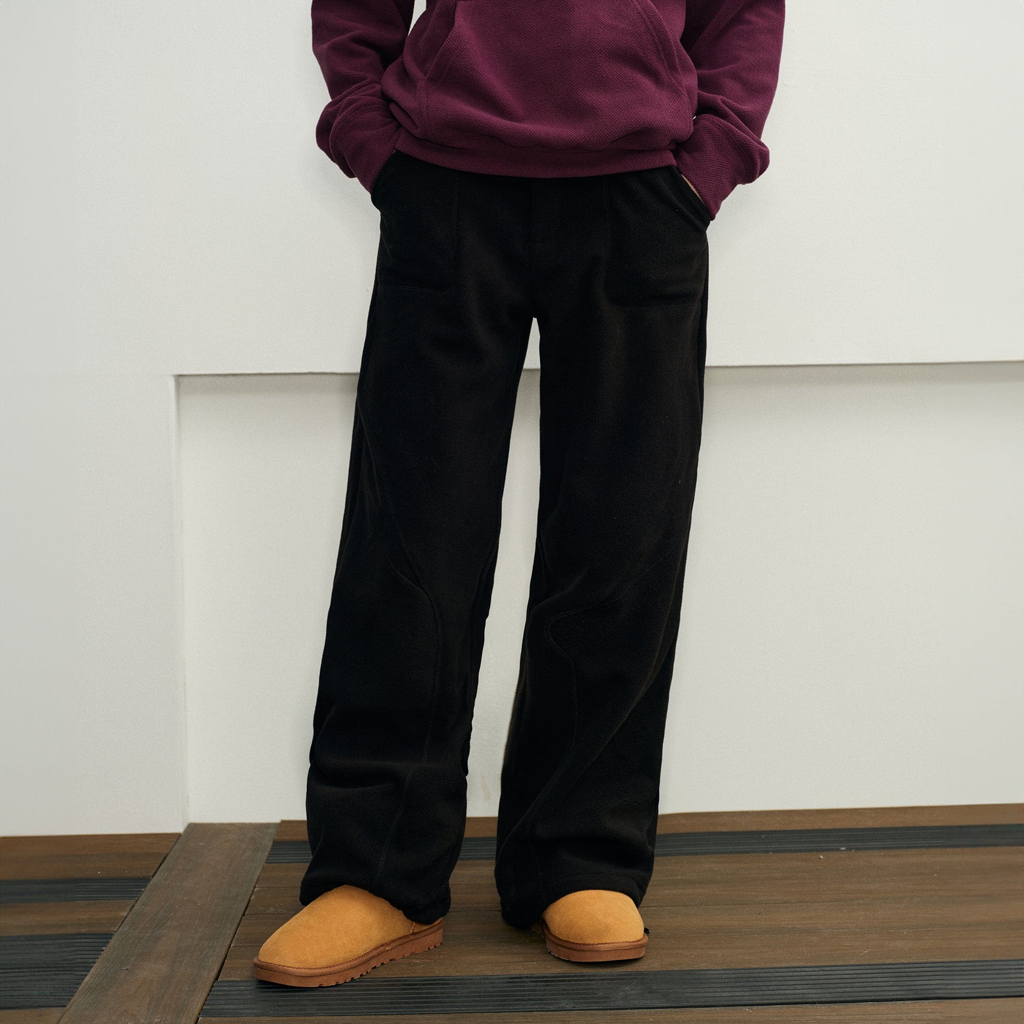 KREATE Curved Seam Thermal Wide-Leg Pants, premium urban and streetwear designers apparel on PROJECTISR.com, KREATE