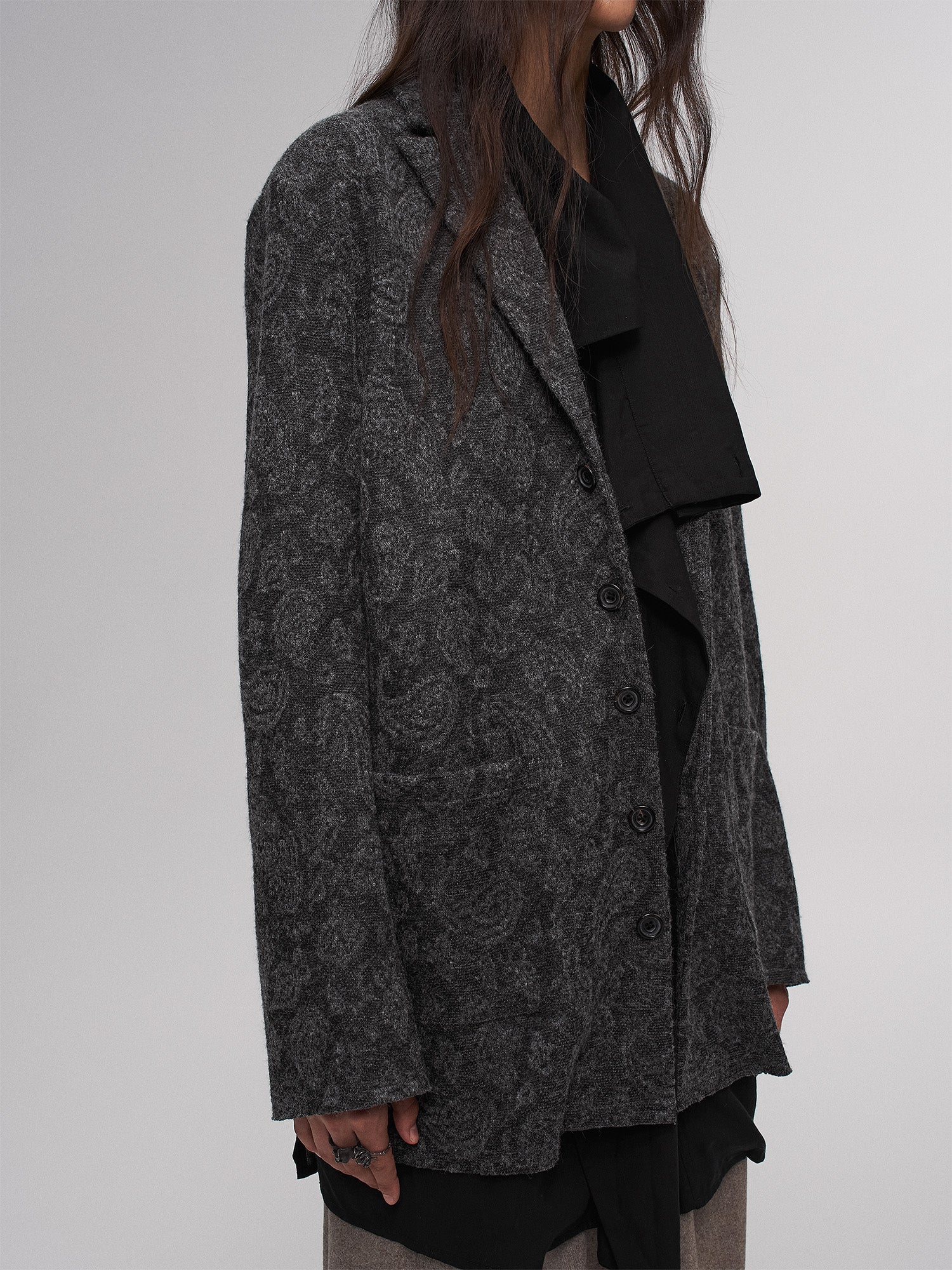 ILNya Nieternite Nifutur Paisley Jacquard Oversized Blazer