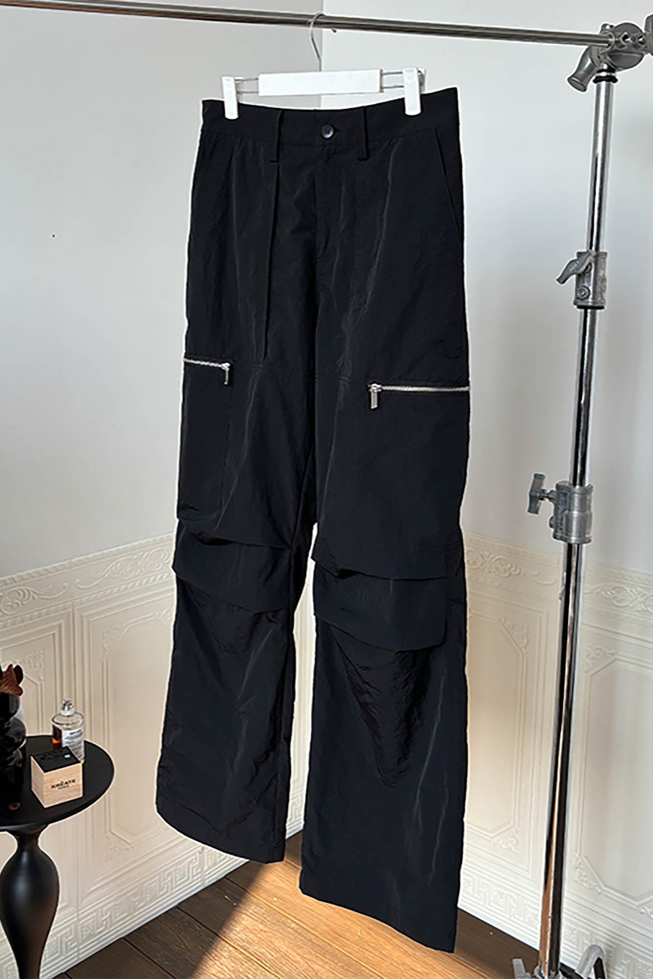 KREATE Crinkled Zippered Cargo Pants, premium urban and streetwear designers apparel on PROJECTISR.com, KREATE