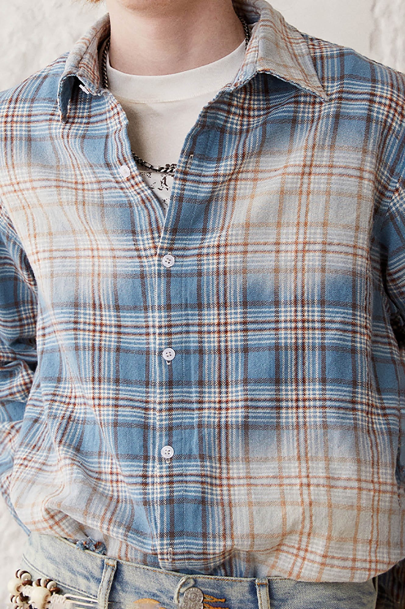 KREATE Faded Plaid Shirt, premium urban and streetwear designers apparel on PROJECTISR.com, KREATE