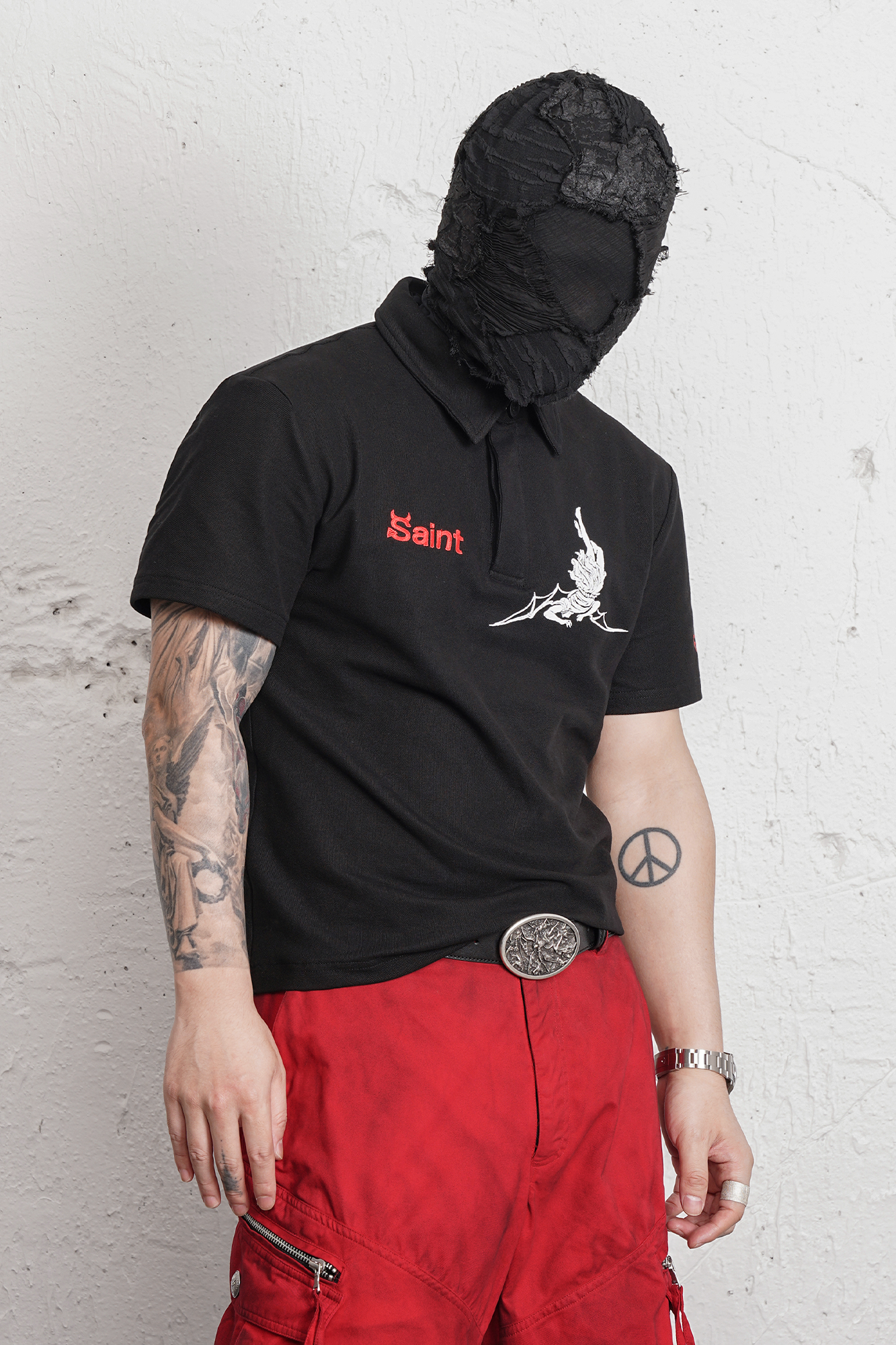 UNDERWATER Lucifer Embroidered Polo Shirt, premium urban and streetwear designers apparel on PROJECTISR.com, UNDERWATER