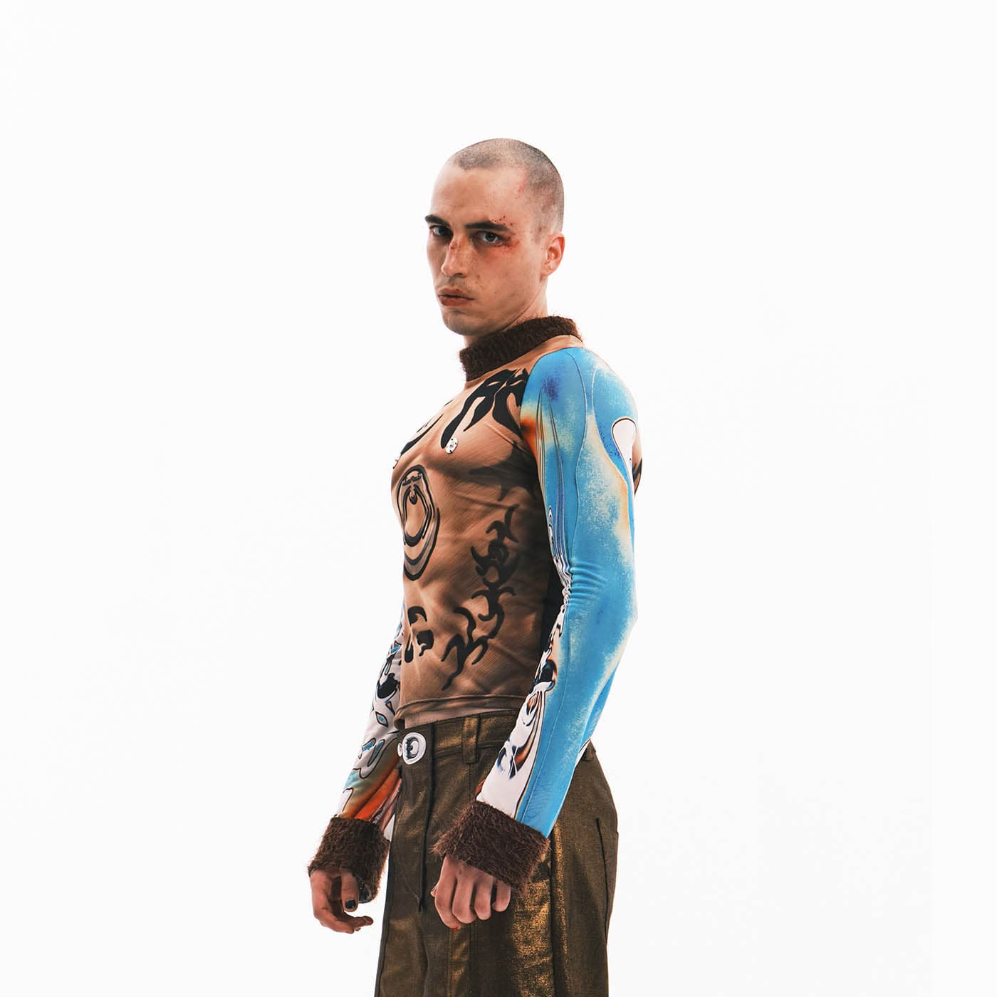 EMBRYO Muscle Runes Mohair Turtleneck L/S Tee, premium urban and streetwear designers apparel on PROJECTISR.com, EMBRYO