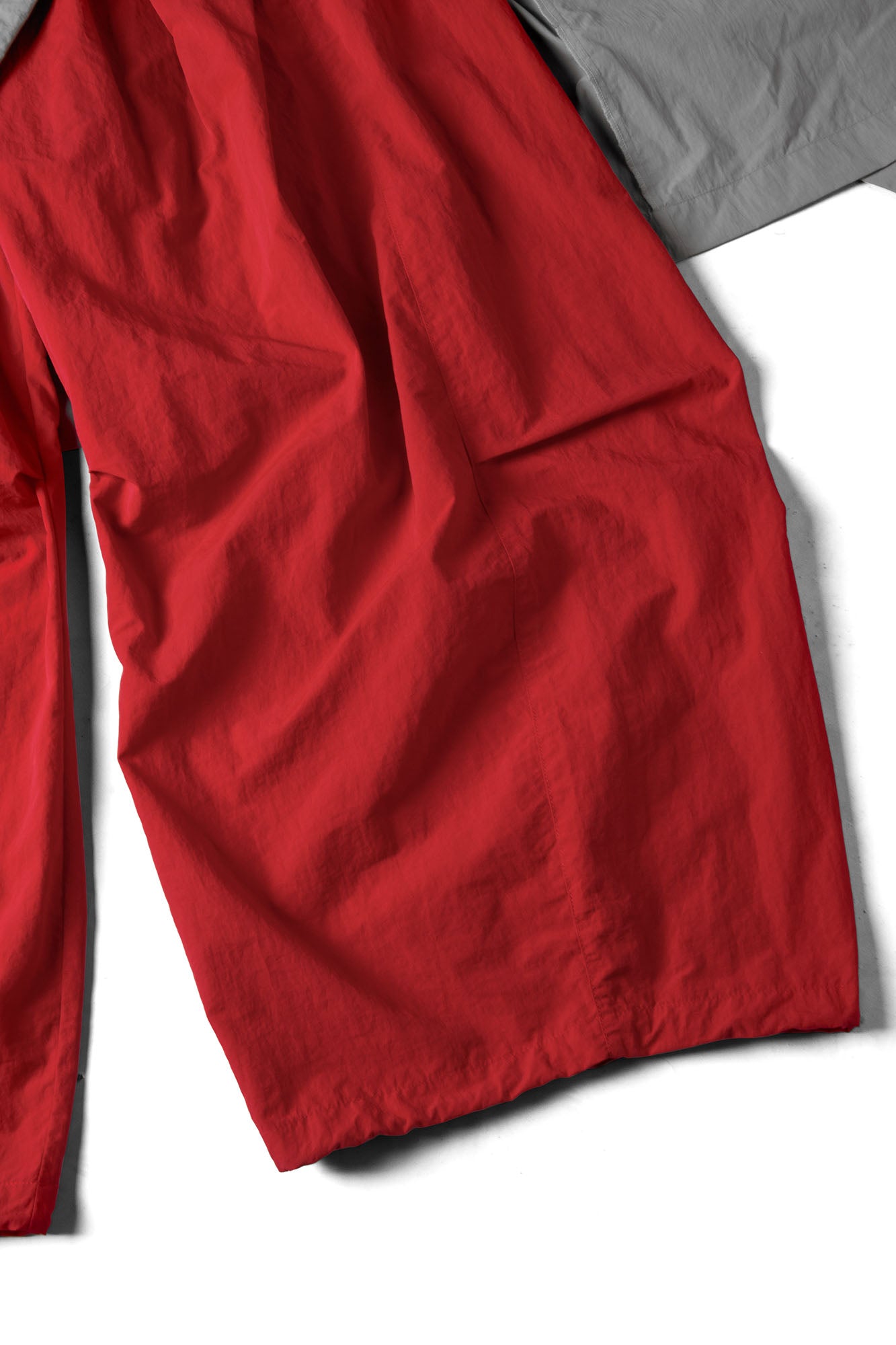 RELABEL Drawstring Layered Double-Waistband Parachute Pants Red, premium urban and streetwear designers apparel on PROJECTISR.com, RELABEL