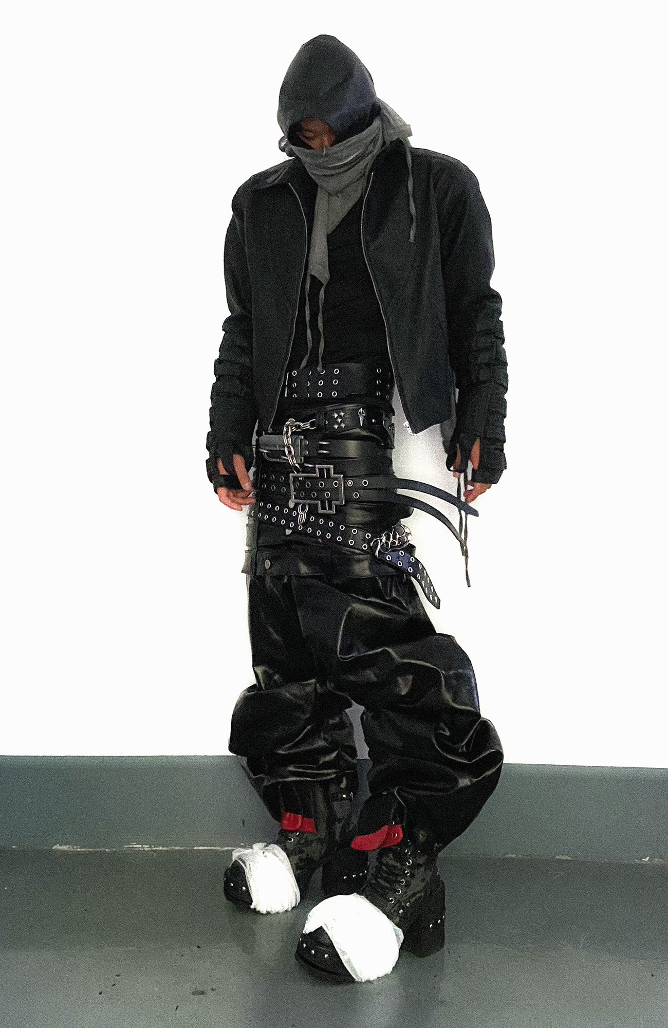 REBEL WAVE Multi-Waist Faux Leather Curved Pants