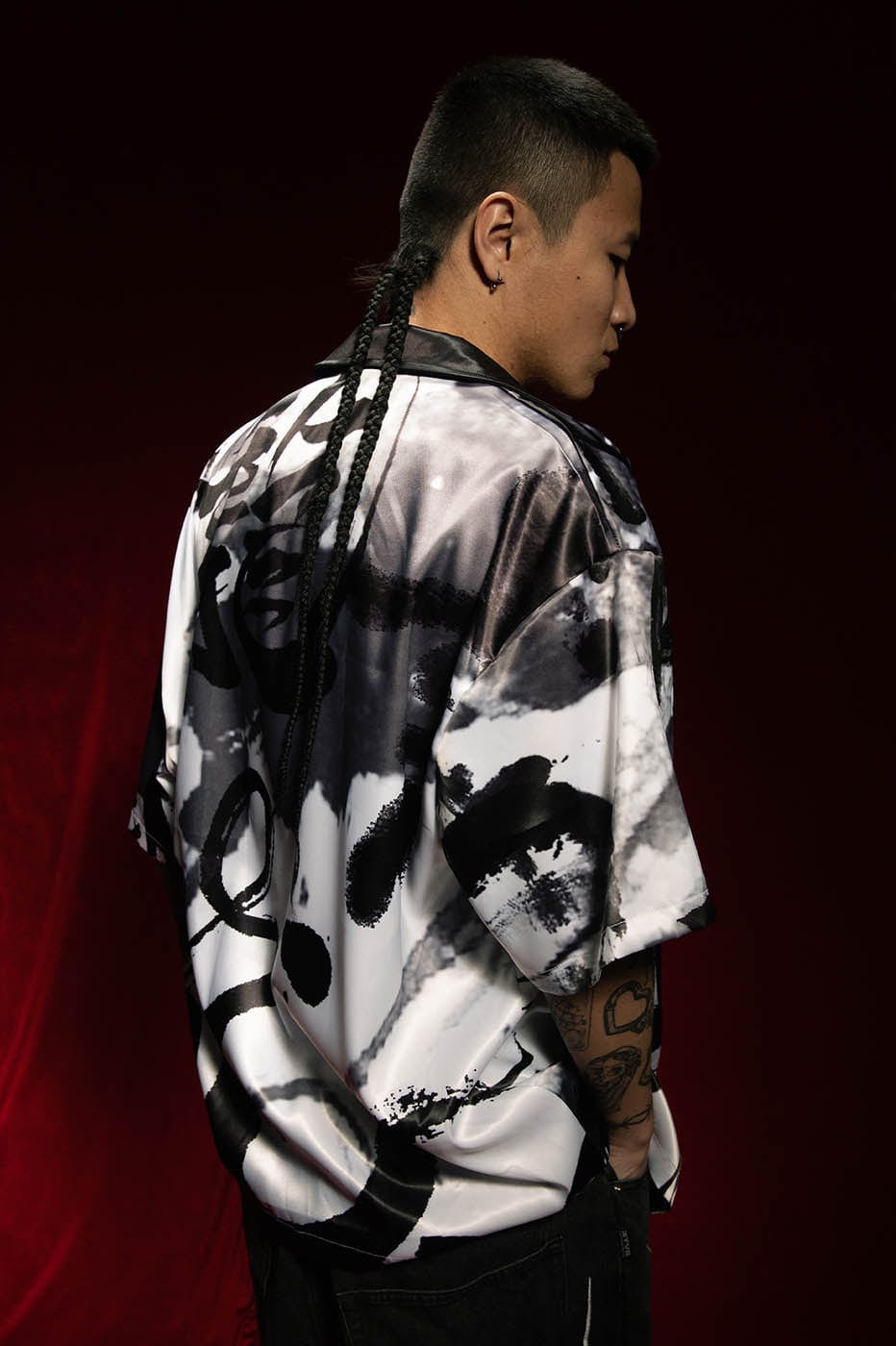 RTVG Dragon Calligraphy Cuban Half Shirt, premium urban and streetwear designers apparel on PROJECTISR.com, RTVG