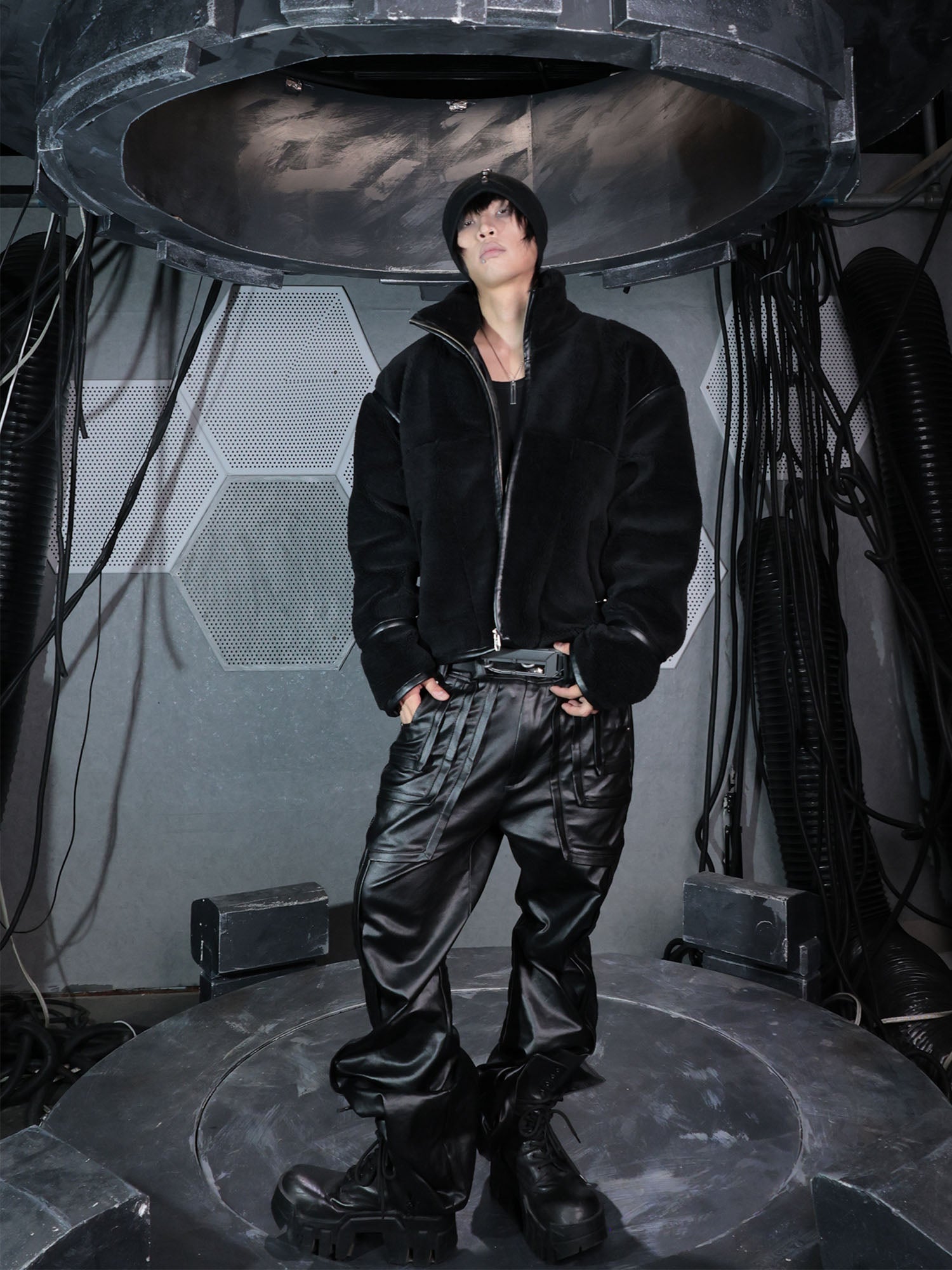 SSIN7 Panel High-Neck Fleece Jacket