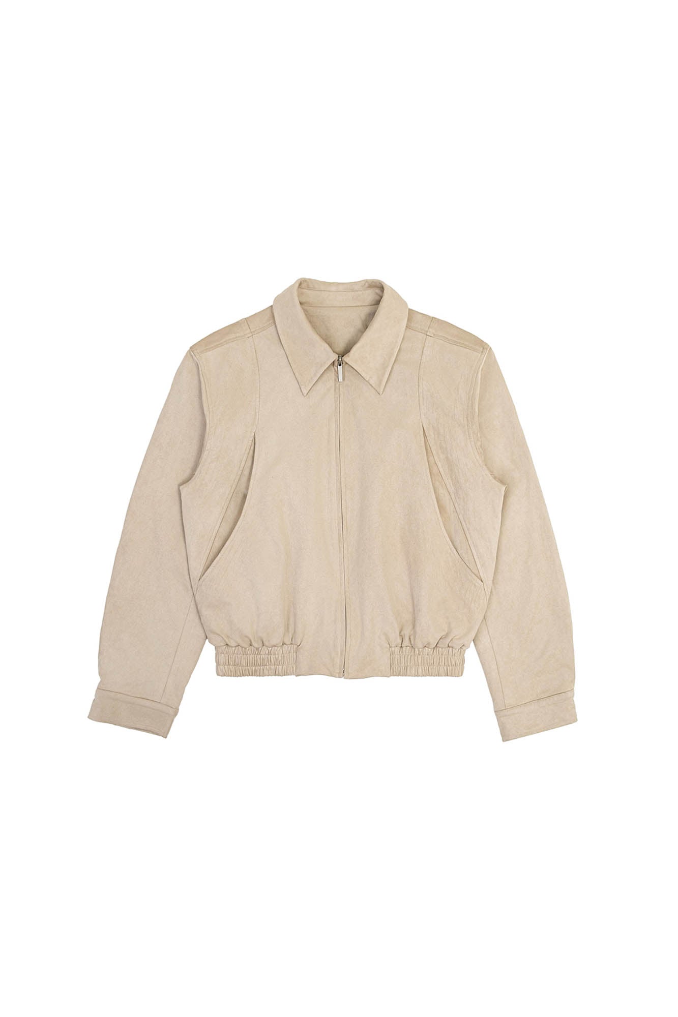 IN EXISTENCE Curved Spliced Smooth Harrington Jacket, premium urban and streetwear designers apparel on PROJECTISR.com, IN EXISTENCE