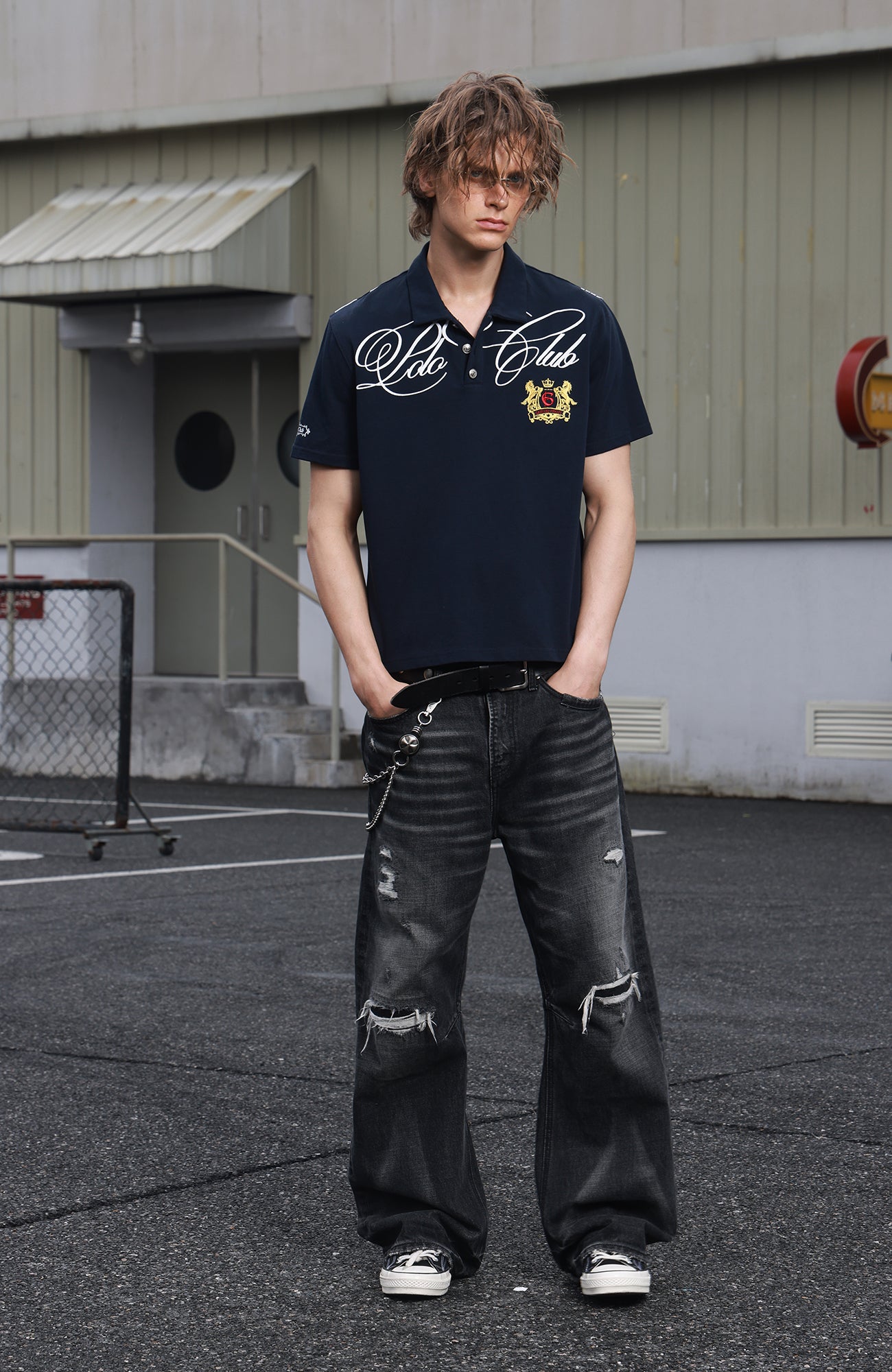 SAVAGEGROWTHWORLD Retro Crest Graphic Polo Tee