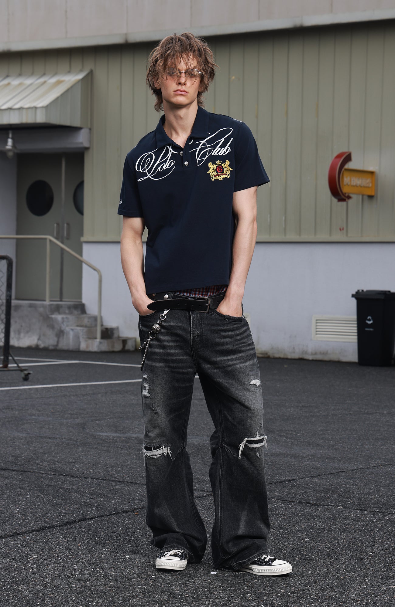 SAVAGEGROWTHWORLD Retro Crest Graphic Polo Tee