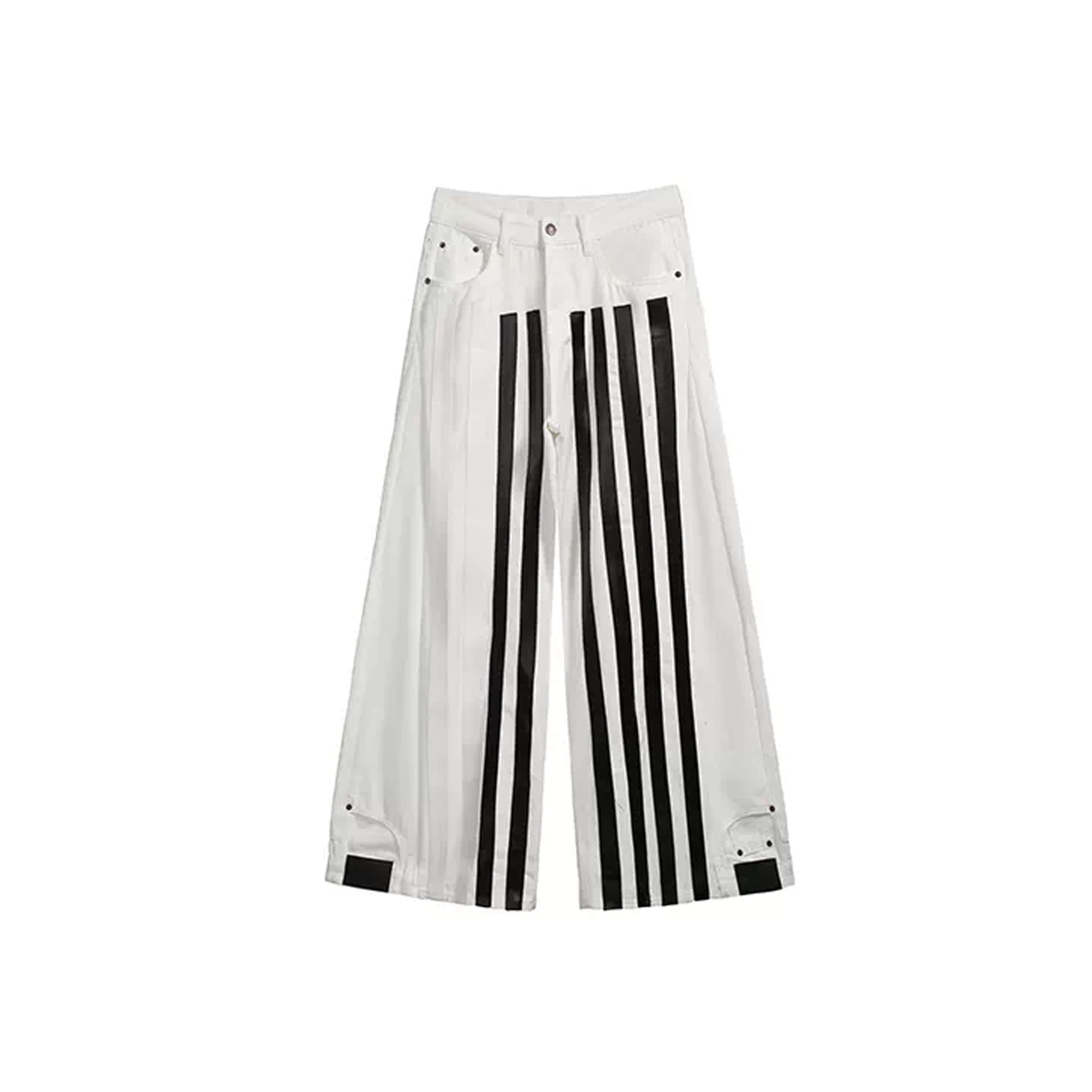 NOTHINGNESS WORLD Four-Stripe Wide-Leg Sweatpants, premium urban and streetwear designers apparel on PROJECTISR.com, NOTHINGNESS WORLD