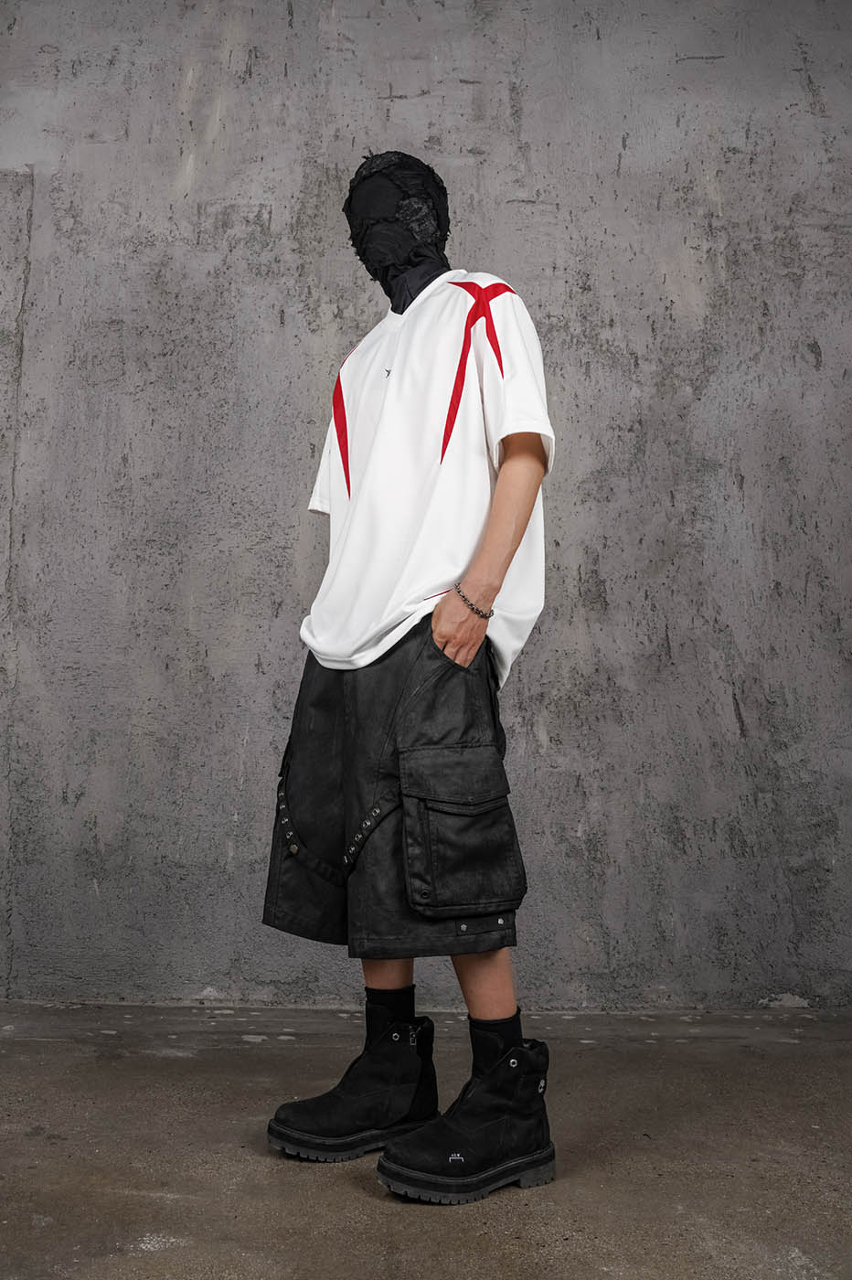 UNDERWATER Bandaged Waxed Shorts, premium urban and streetwear designers apparel on PROJECTISR.com, UNDERWATER