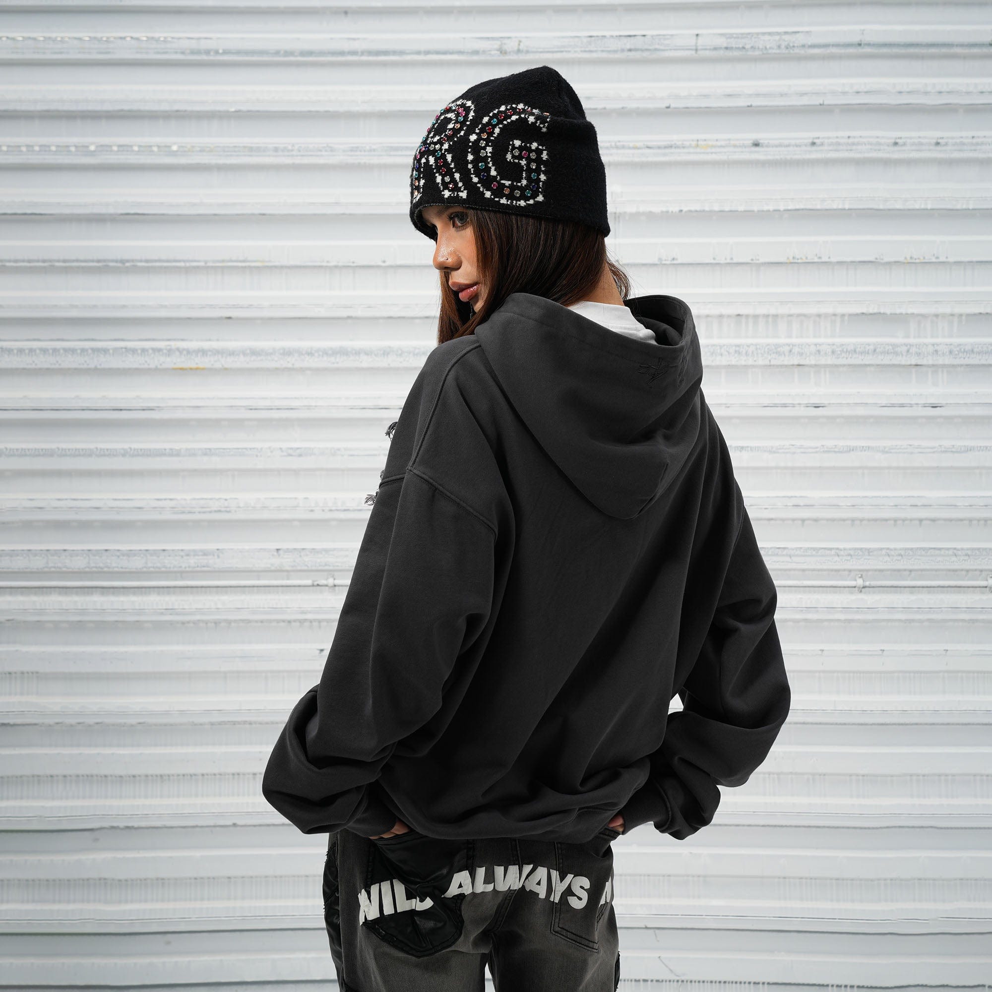 VINKID Raw Edge Pigeon Patch Hoodie, premium urban and streetwear designers apparel on PROJECTISR.com, VINKID