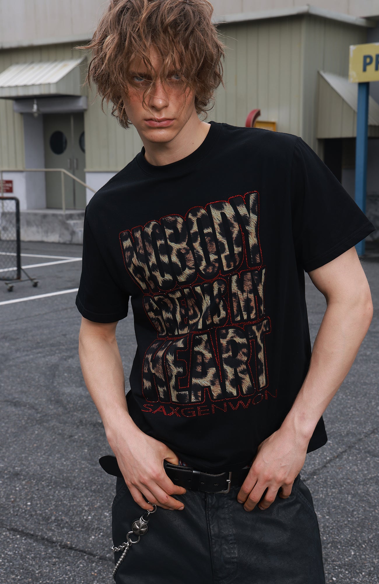 SAVAGEGROWTHWORLD Leopard Diamond Graphic T-Shirt