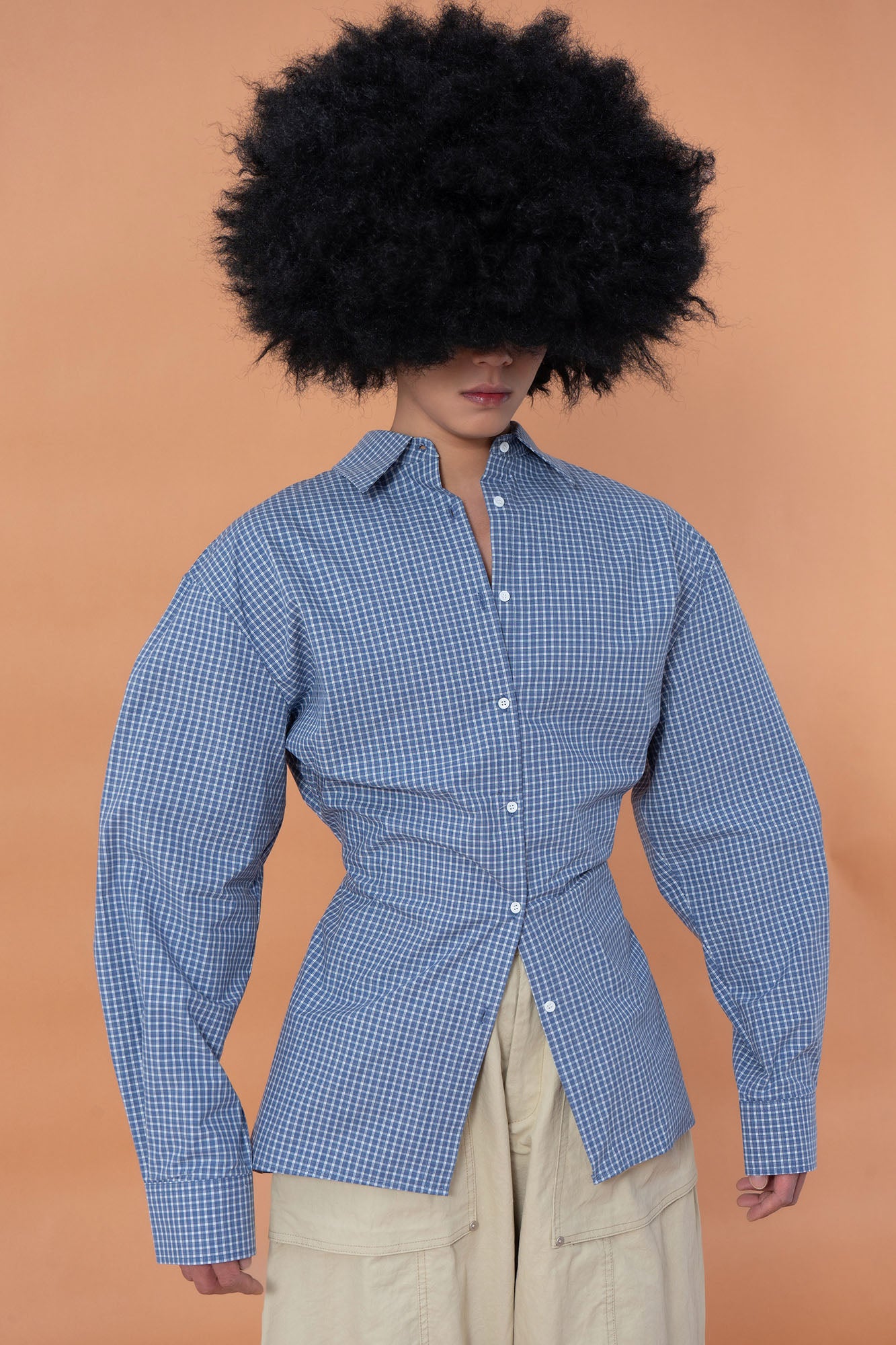 CLP Gingham Corset-Waist Shirt, premium urban and streetwear designers apparel on PROJECTISR.com, CLP