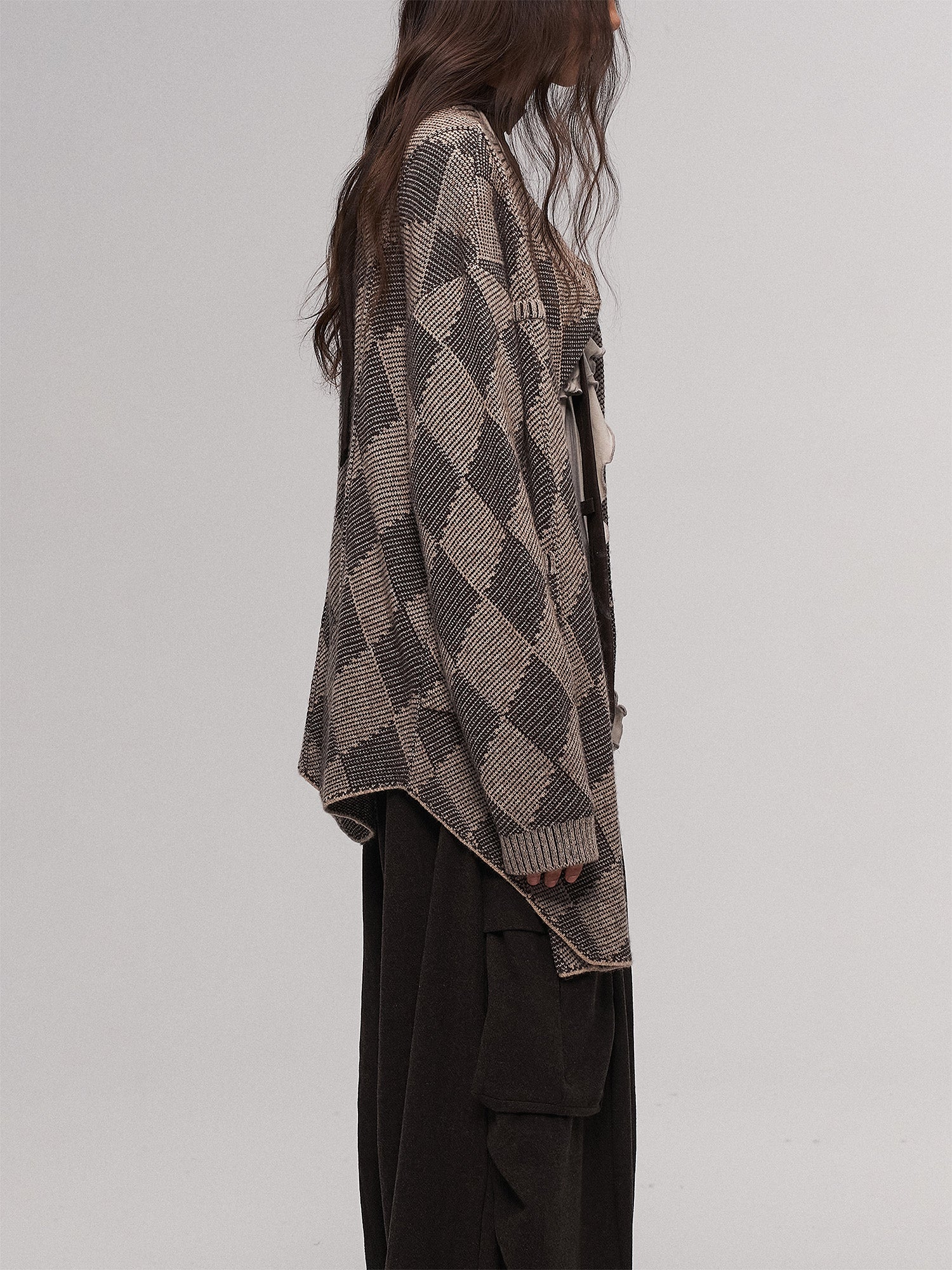 ILNya Nieternite Nifutur Wool-Blend Argyle Jacquard Cardigan Brown