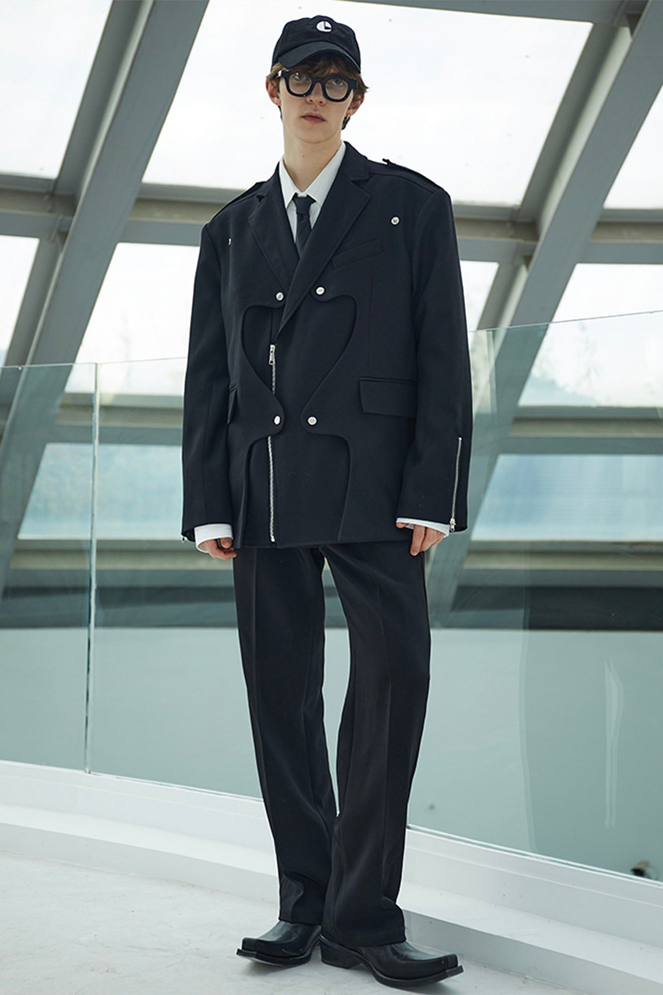 ASSEEN Deconstructed Ripple-Panel Zip Blazer, premium urban and streetwear designers apparel on PROJECTISR.com, ASSEEN