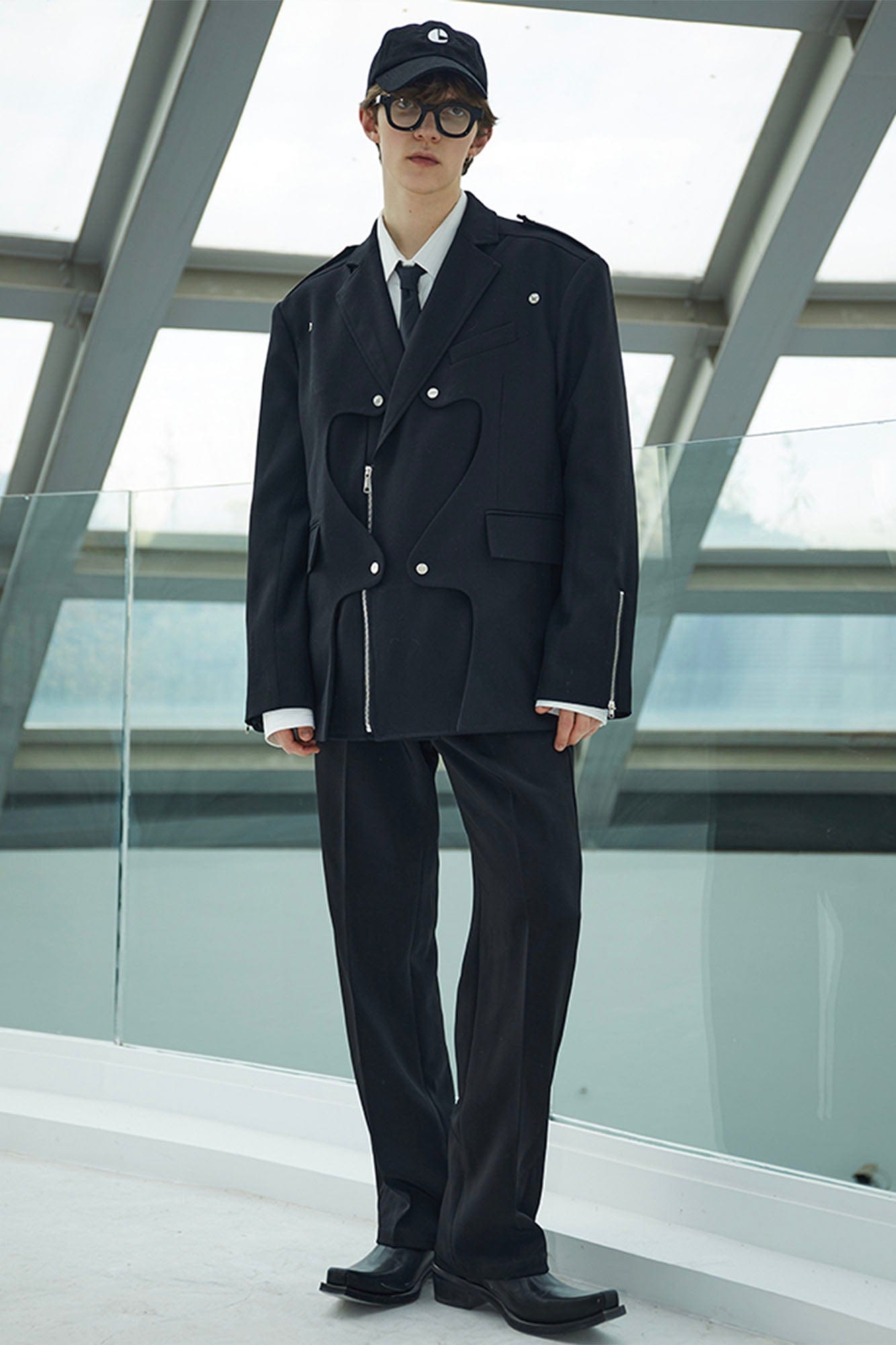 ASSEEN Deconstructed Ripple-Panel Zip Blazer, premium urban and streetwear designers apparel on PROJECTISR.com, ASSEEN