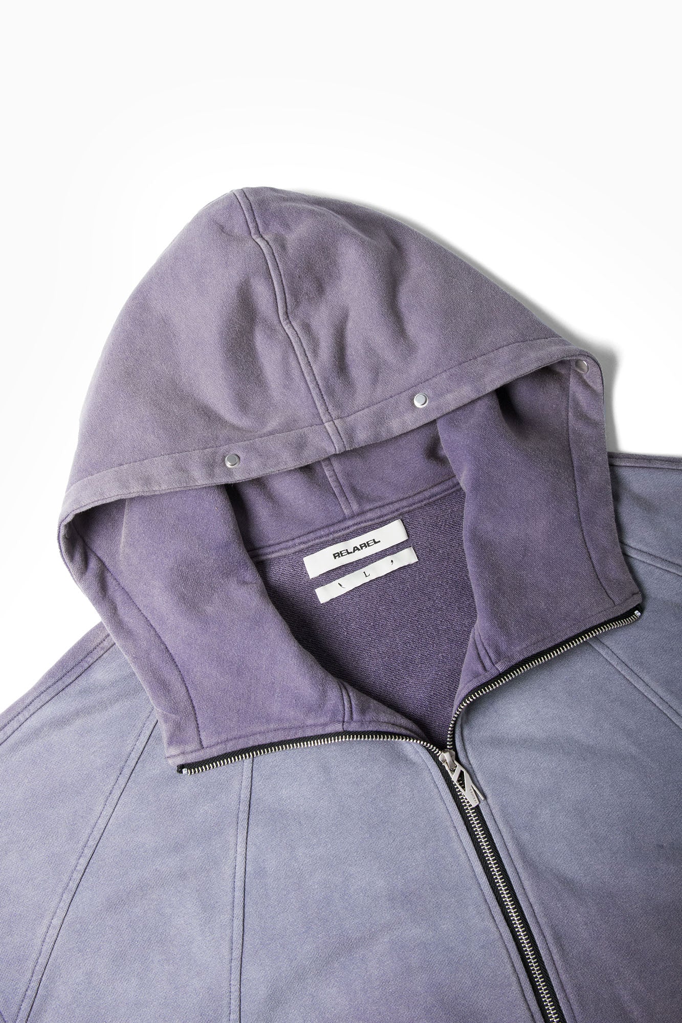 RELABEL Gradient Washed Panel Hooded Jacket Purple