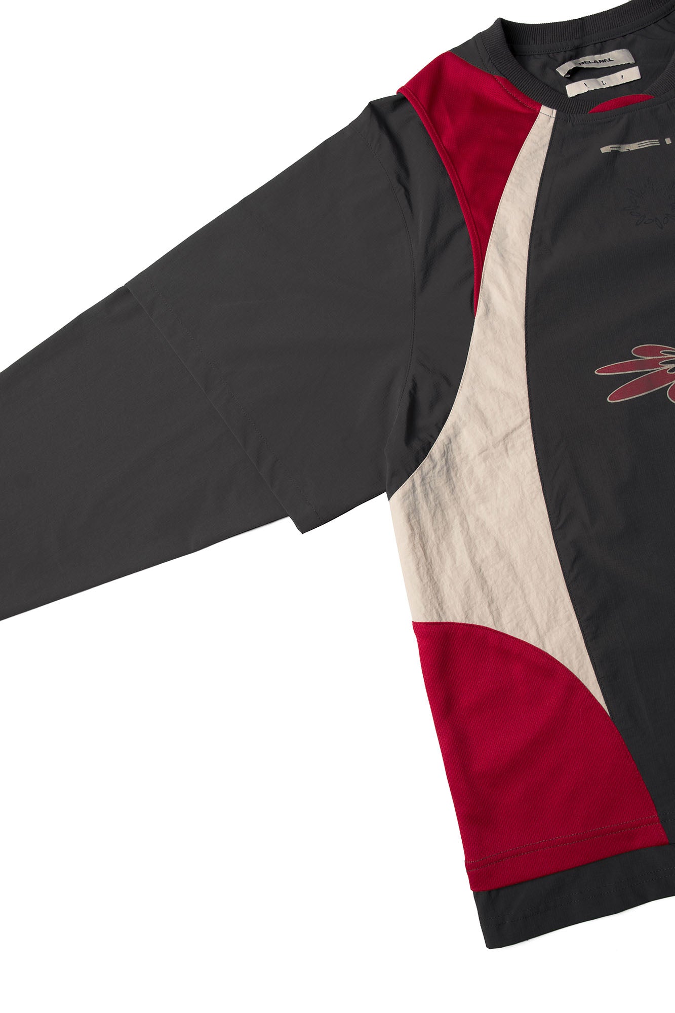 RELABEL Contrast Panel Layered Long-Sleeve Tee, premium urban and streetwear designers apparel on PROJECTISR.com, RELABEL