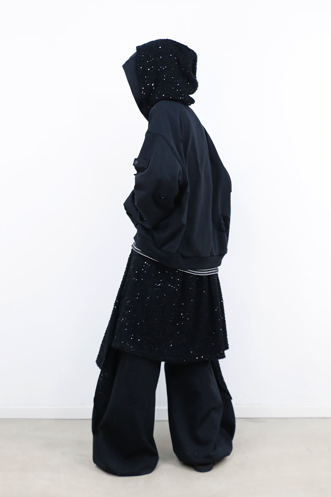 RELABEL Detachable Diamond Drape Oversized Sweatpants, premium urban and streetwear designers apparel on PROJECTISR.com, RELABEL
