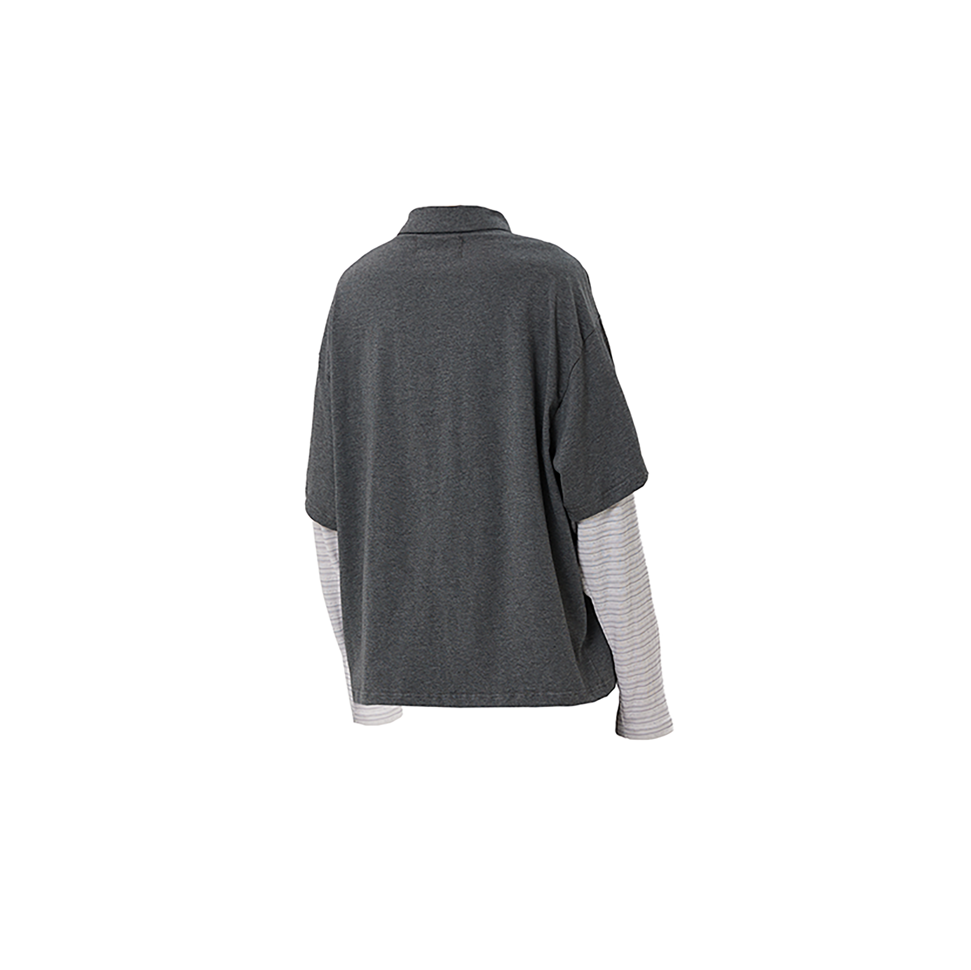 RELABEL Layered Sleeve Embroidered Polo Shirt