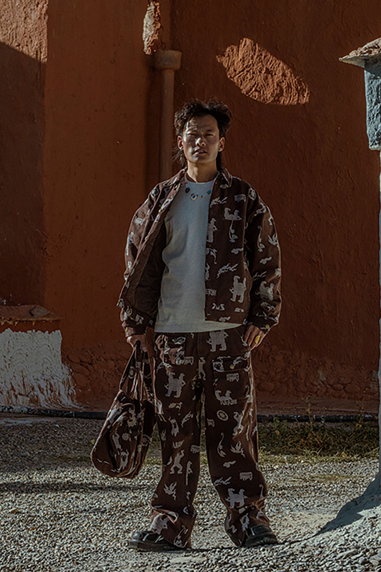 NERHI Tribal Totem Full-Print Shoulder Bag